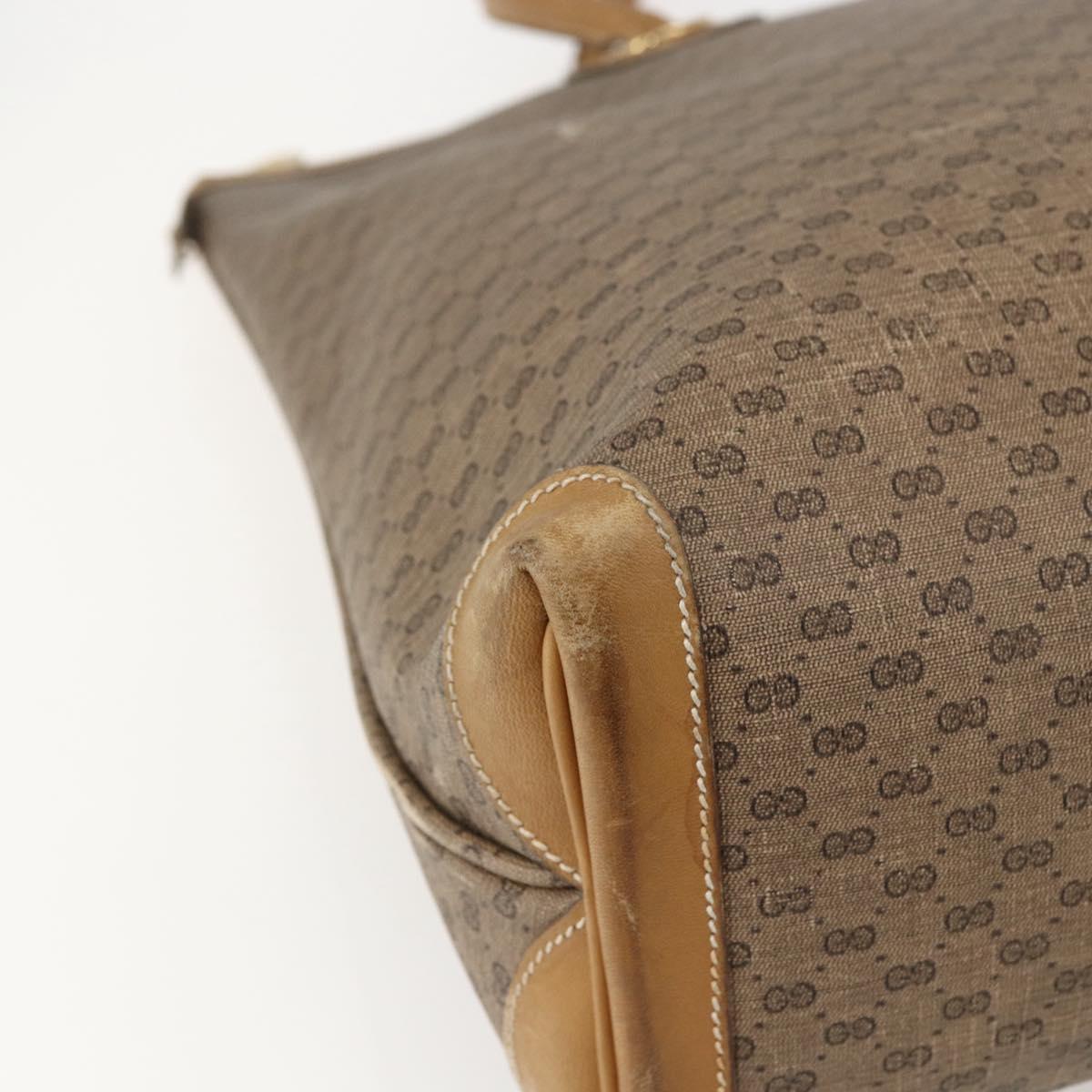 GUCCI Micro GG Supreme Tote Bag PVC Beige Gold 002 4868 39 Auth 151511