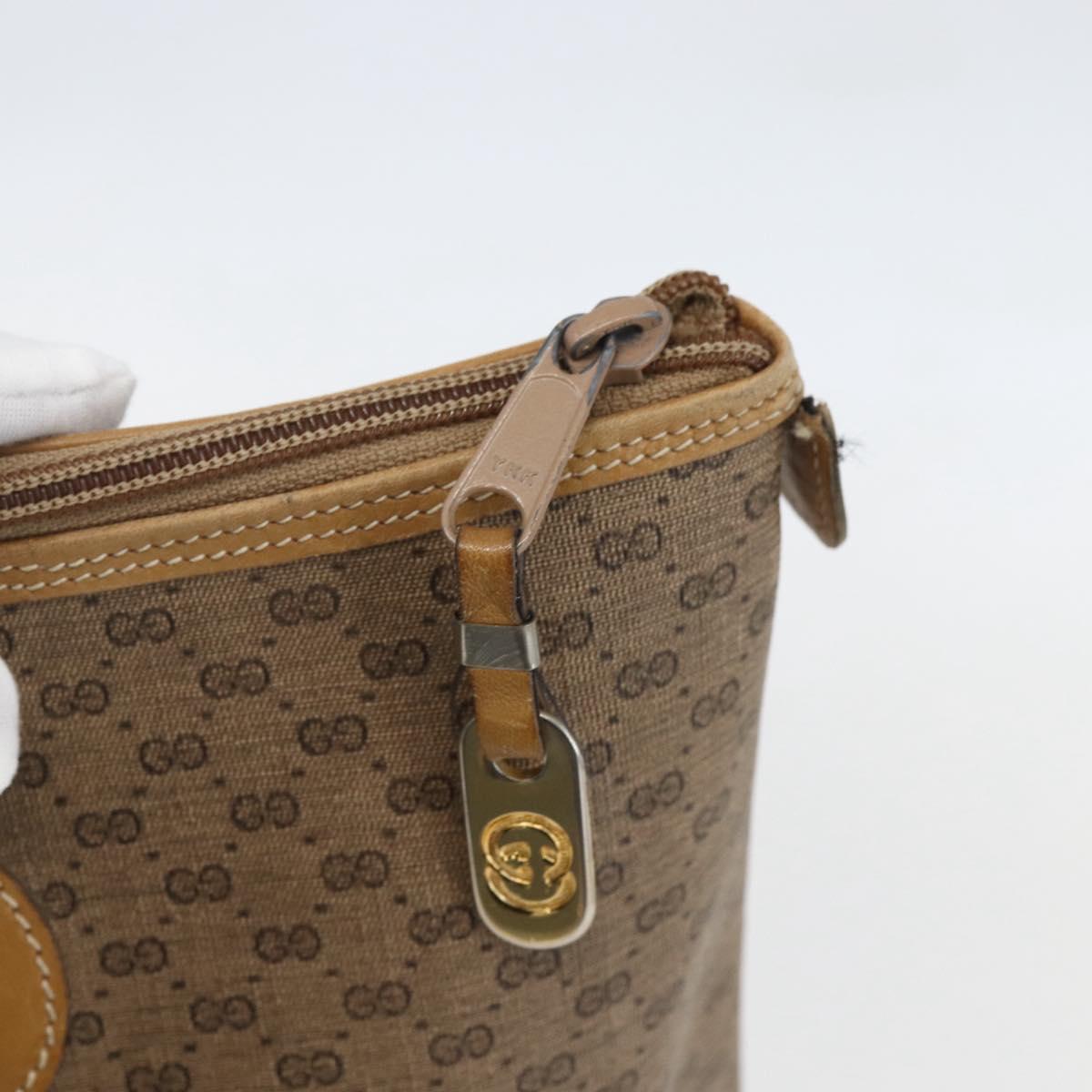 GUCCI Micro GG Supreme Tote Bag PVC Beige Gold 002 4868 39 Auth 151511