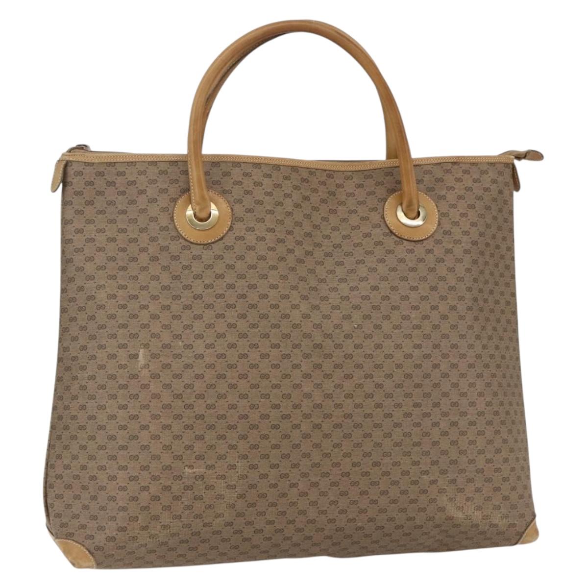 GUCCI Micro GG Supreme Tote Bag PVC Beige Gold 002 4868 39 Auth 151511