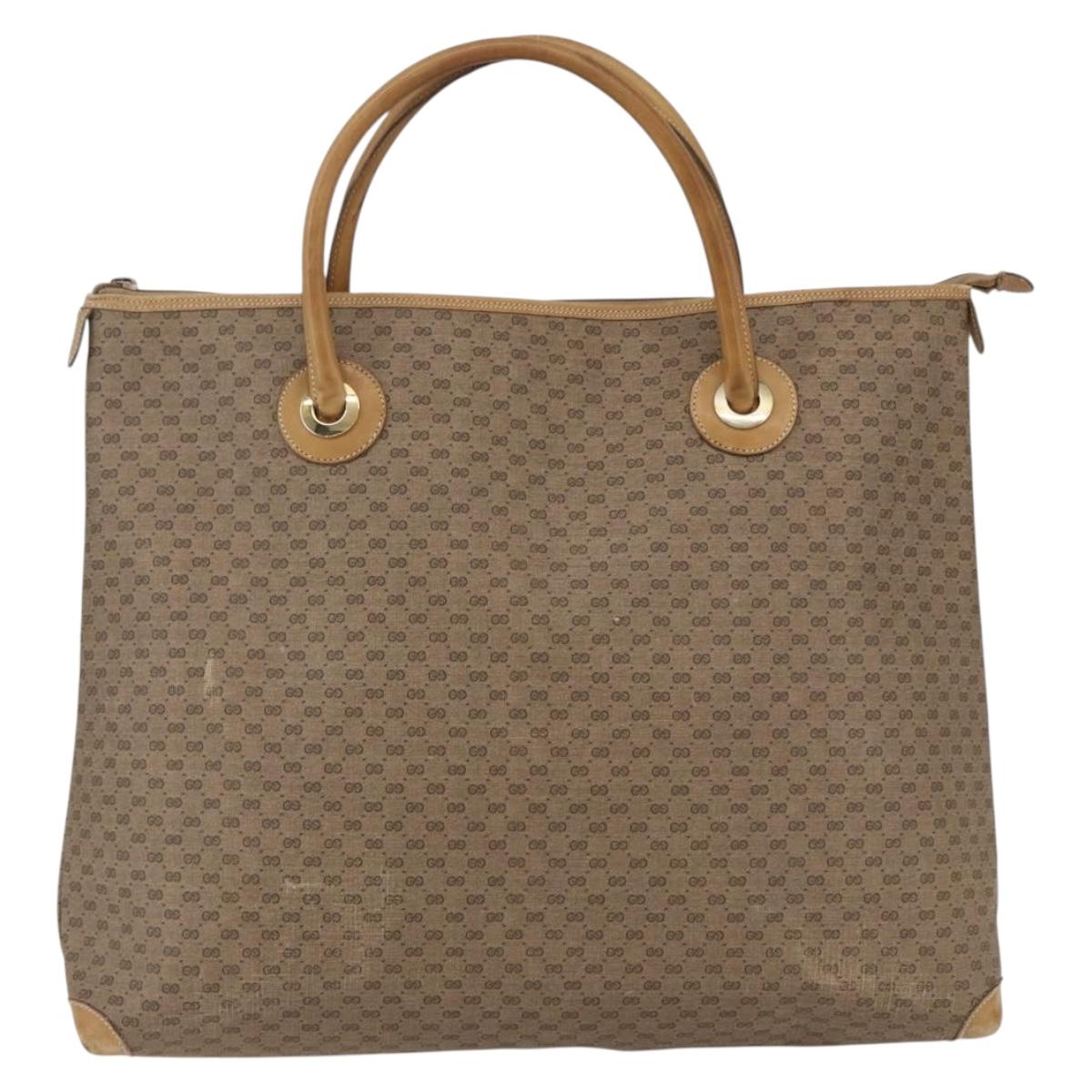 GUCCI Micro GG Supreme Tote Bag PVC Beige Gold 002 4868 39 Auth 151511