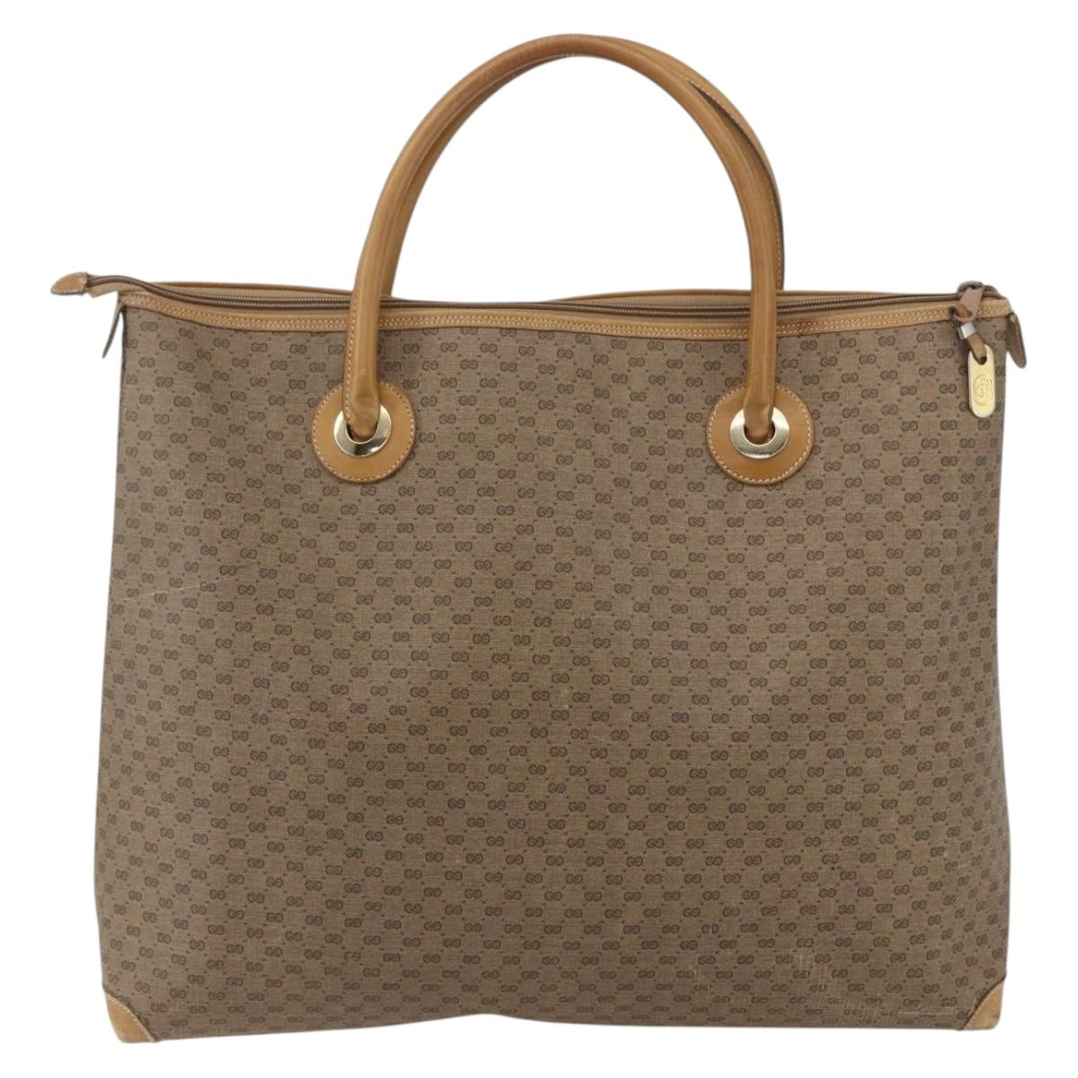 GUCCI Micro GG Supreme Tote Bag PVC Beige Gold 002 4868 39 Auth 151511