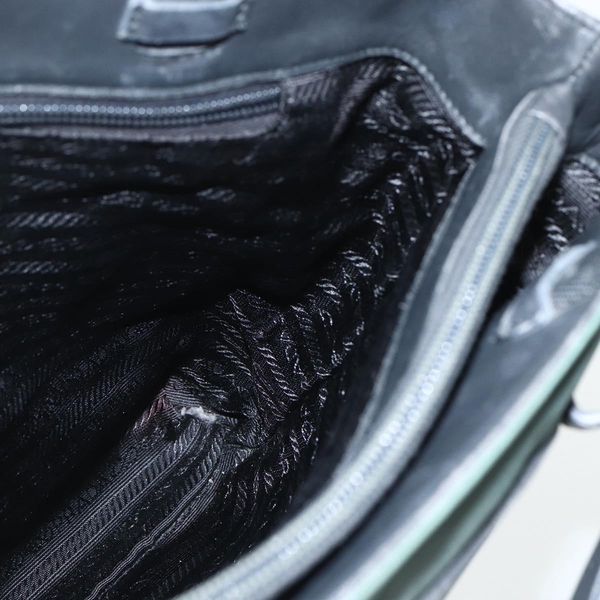 PRADA Tote Bag Nylon Green Silver Auth 151513