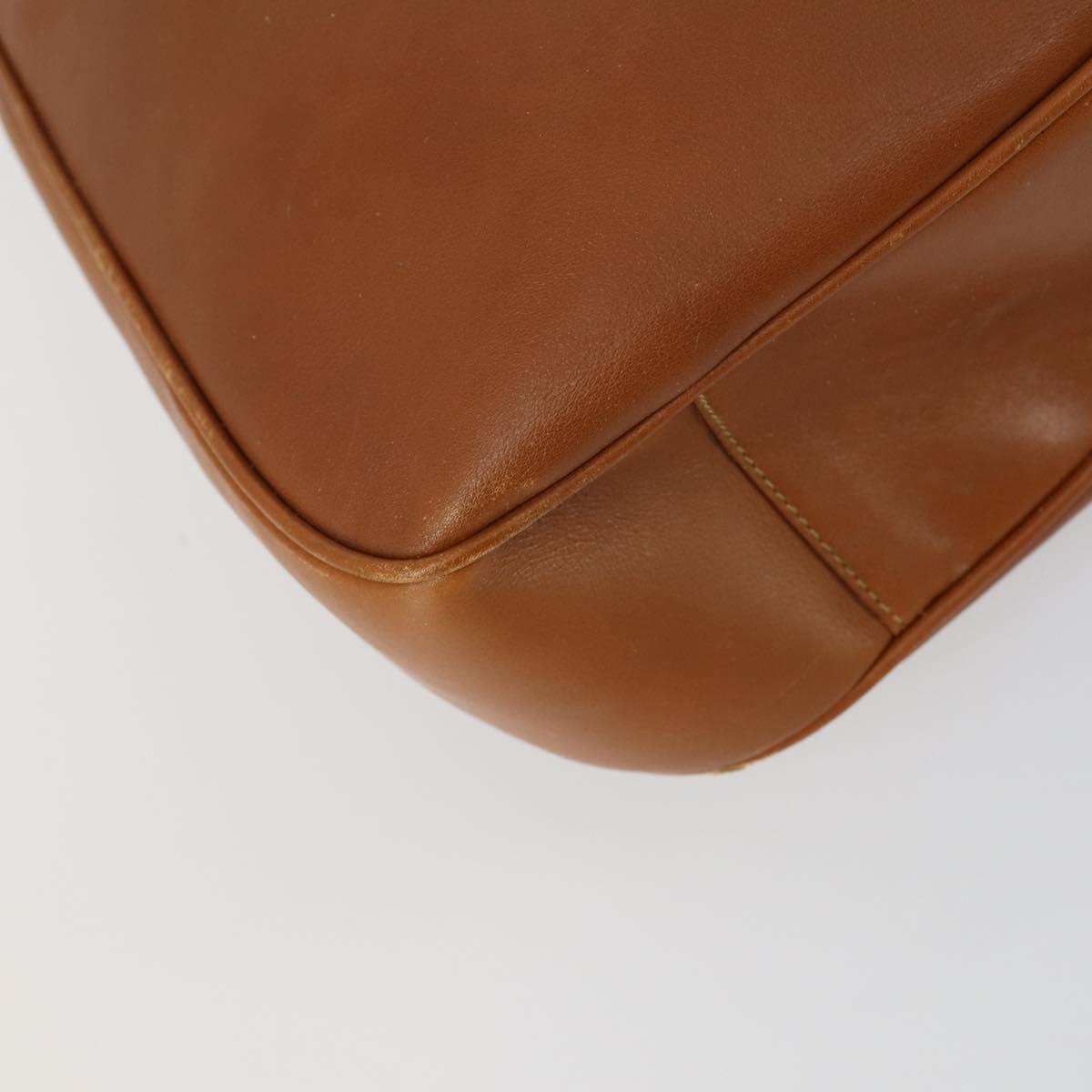 GUCCI Bamboo Shoulder Bag Leather 2way Brown Gold Auth 151516