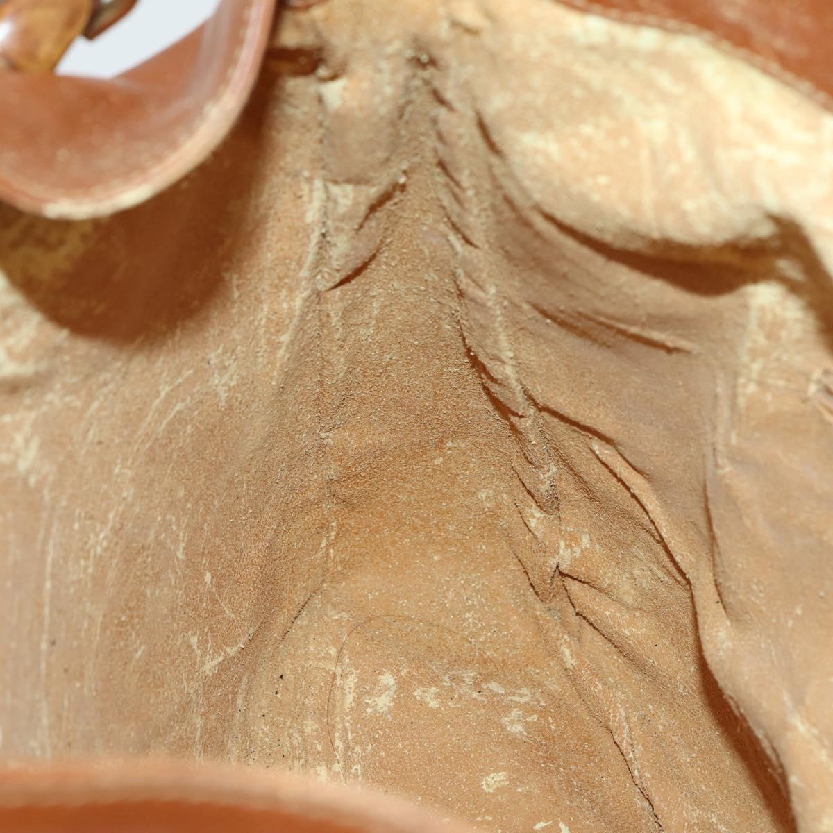 GUCCI Bamboo Shoulder Bag Leather 2way Brown Gold Auth 151516