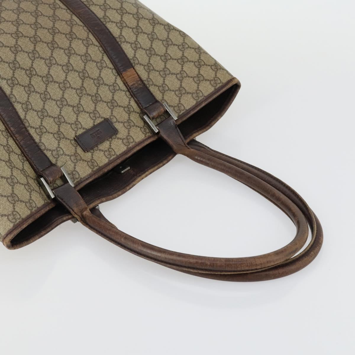 GUCCI GG Canvas Supreme Shoulder Bag Leather 4 Set Beige Red Auth 151517
