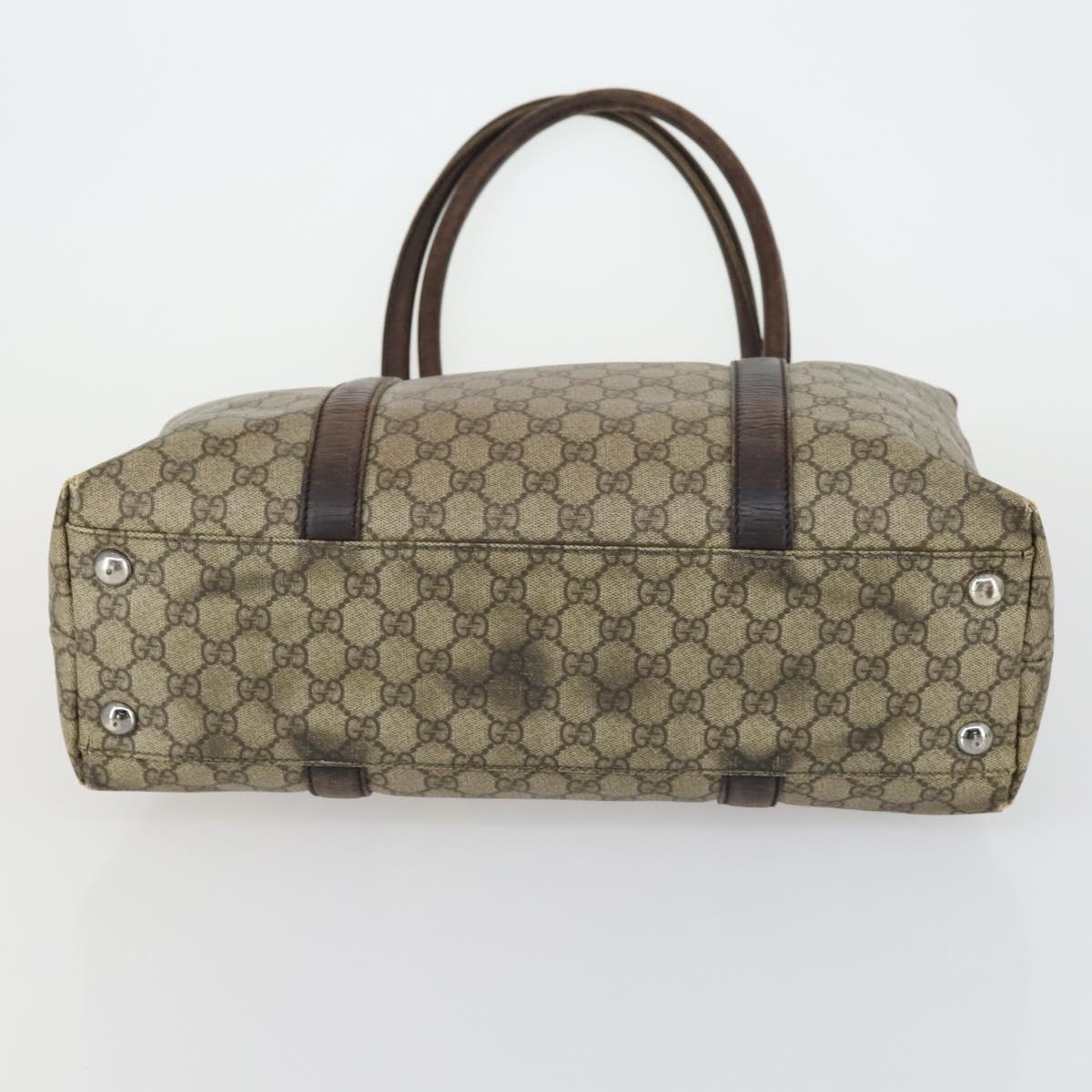 GUCCI GG Canvas Supreme Shoulder Bag Leather 4 Set Beige Red Auth 151517