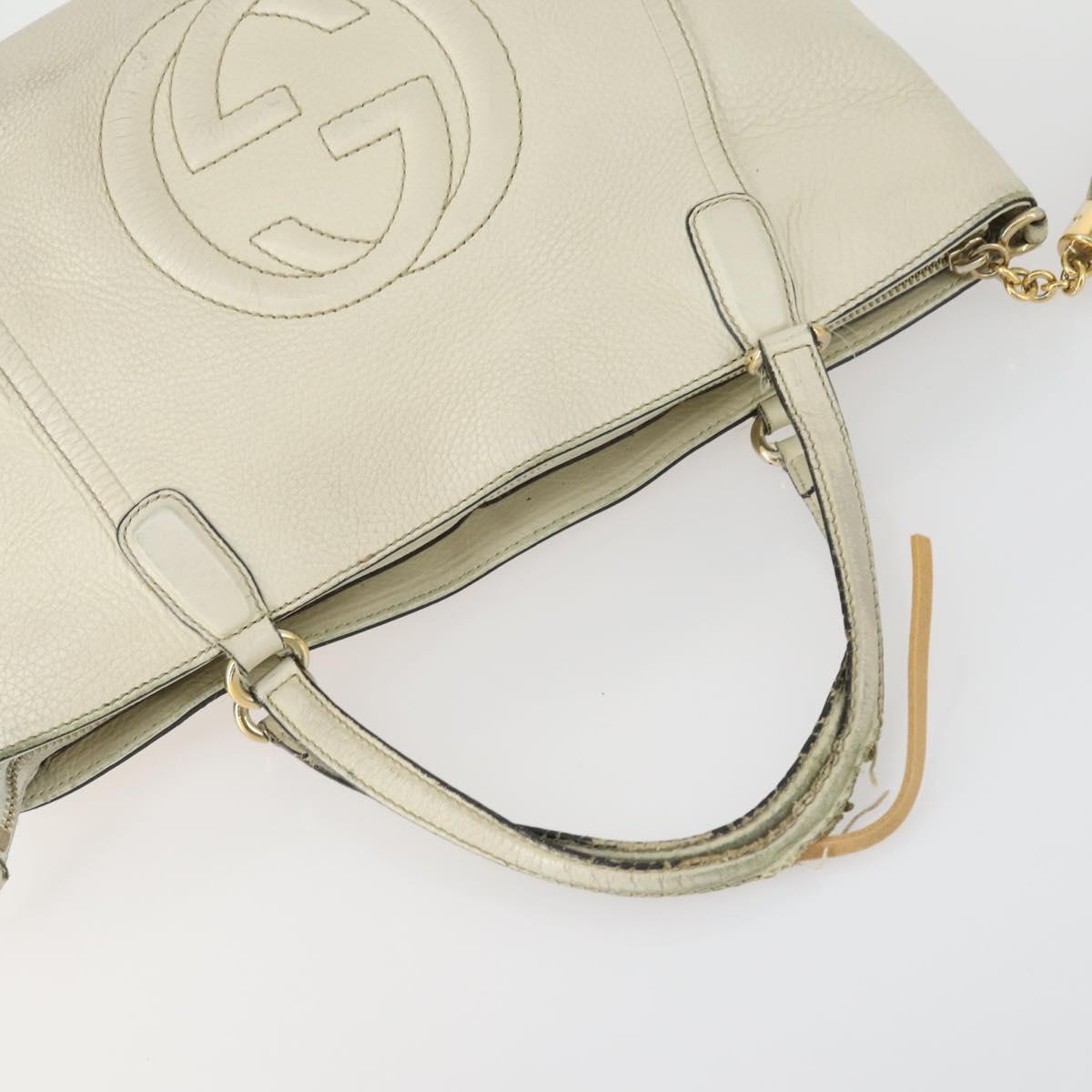 GUCCI GG Canvas Supreme Shoulder Bag Leather 4 Set Beige Red Auth 151517