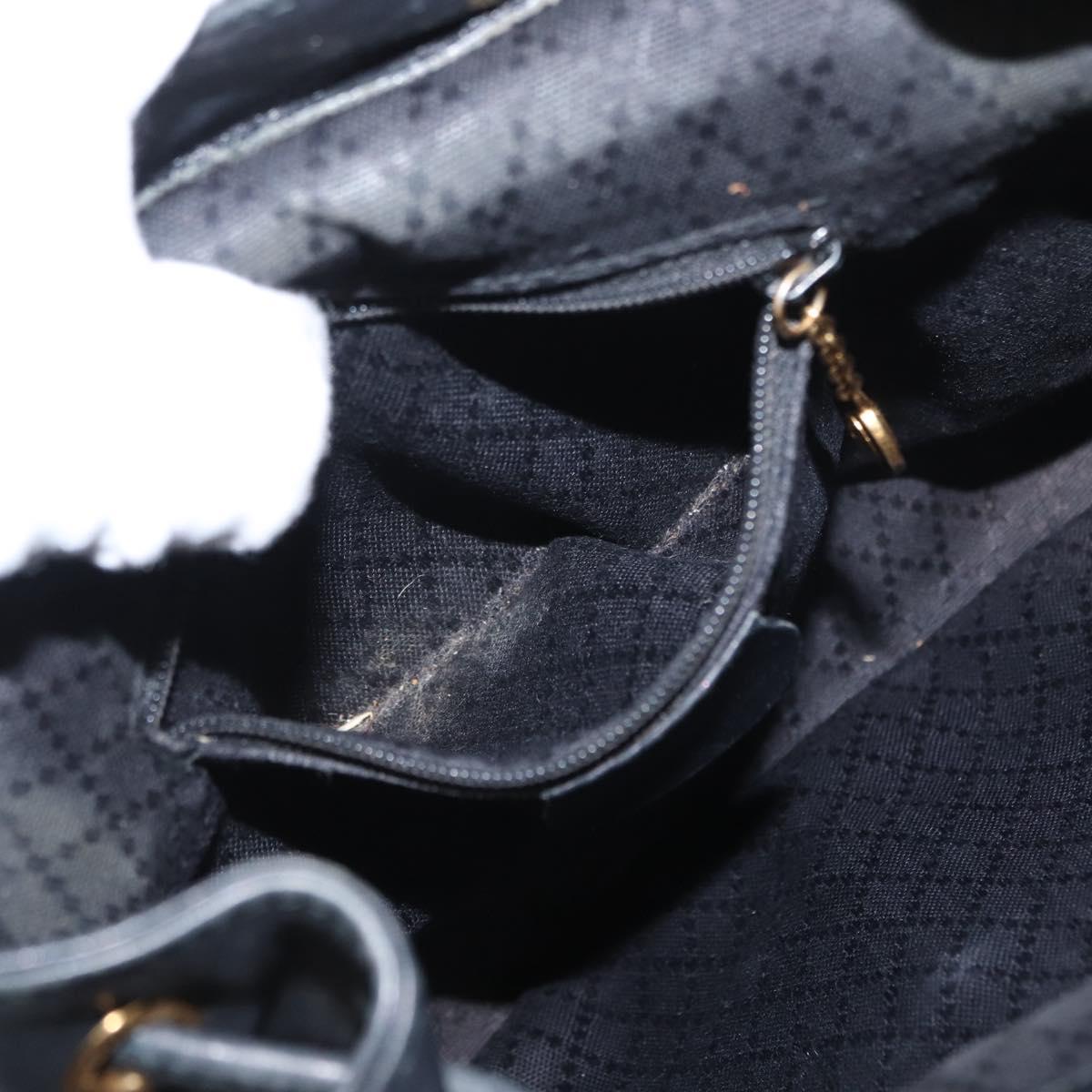 GUCCI Bamboo Backpack Leather Black Gold 003 2058 0030 Auth 151518