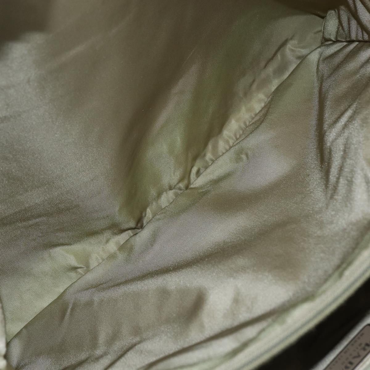 PRADA Tote Bag Nylon Beige Silver Auth 151519