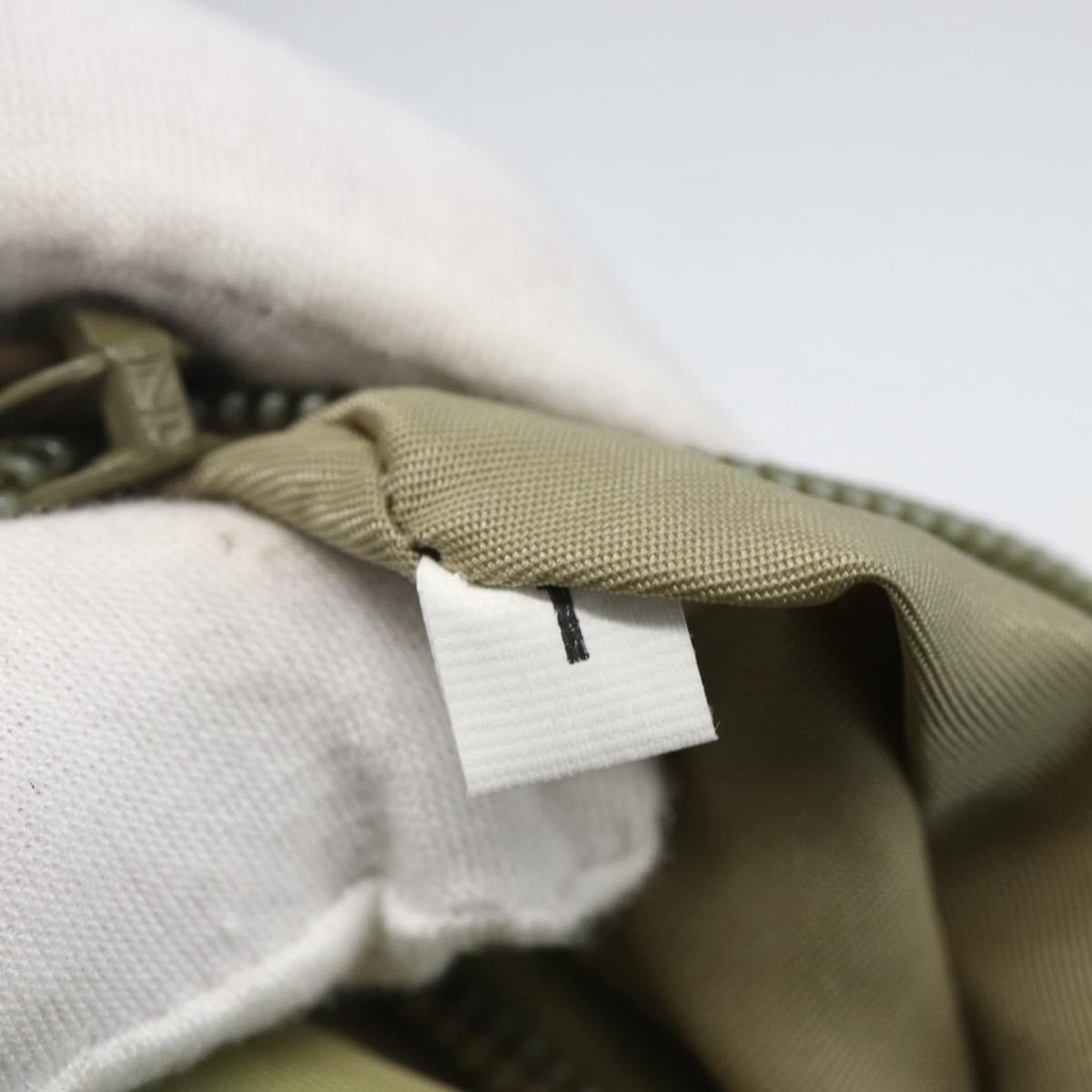 PRADA Tote Bag Nylon Beige Silver Auth 151519