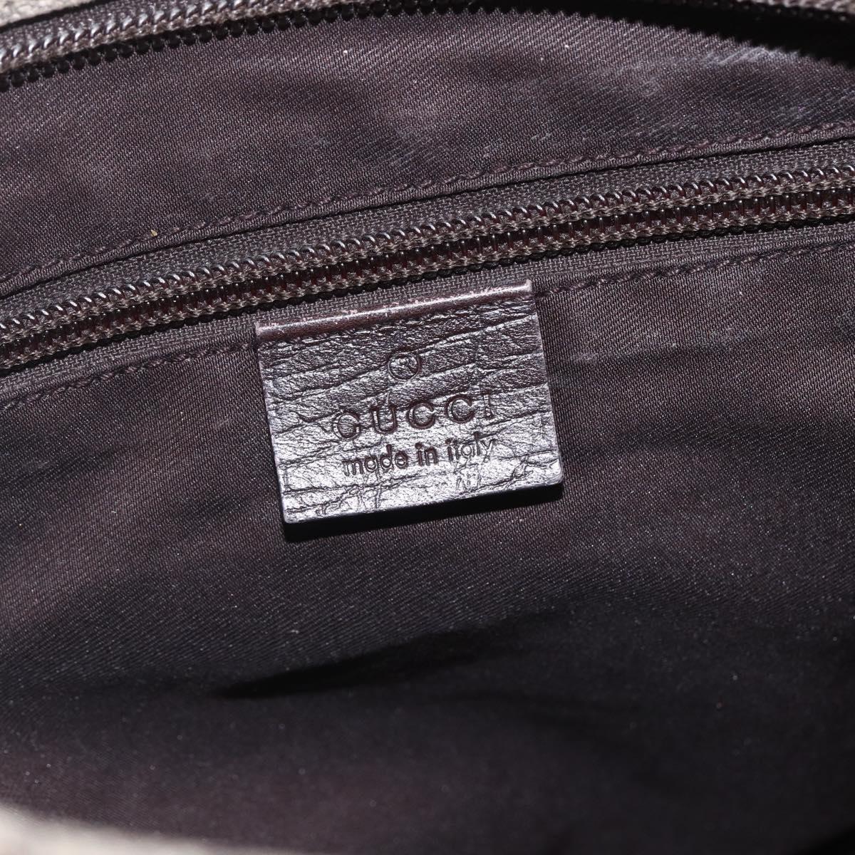 GUCCI GG Supreme Shoulder Bag PVC Beige Silver Auth 151520