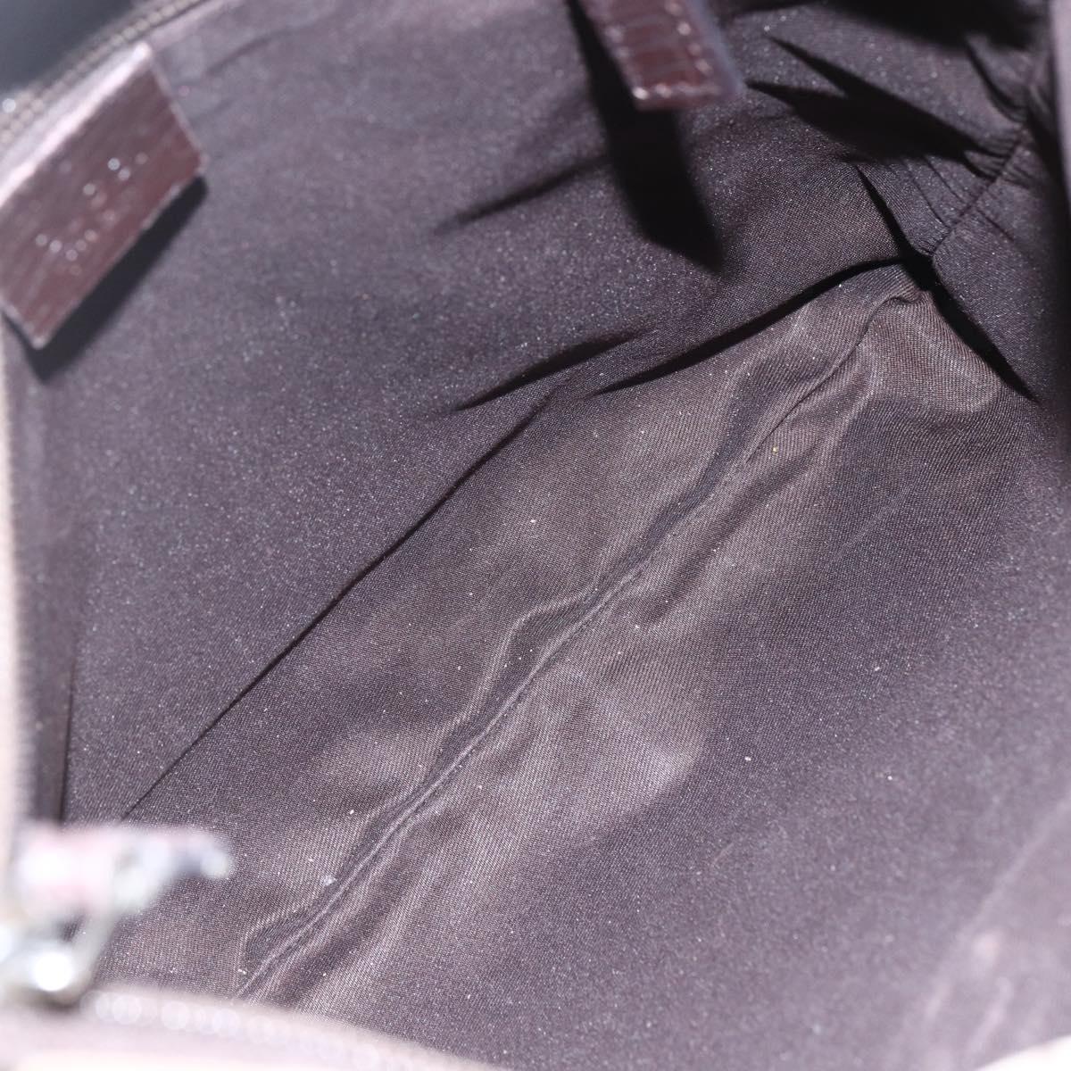 GUCCI GG Supreme Shoulder Bag PVC Beige Silver Auth 151520