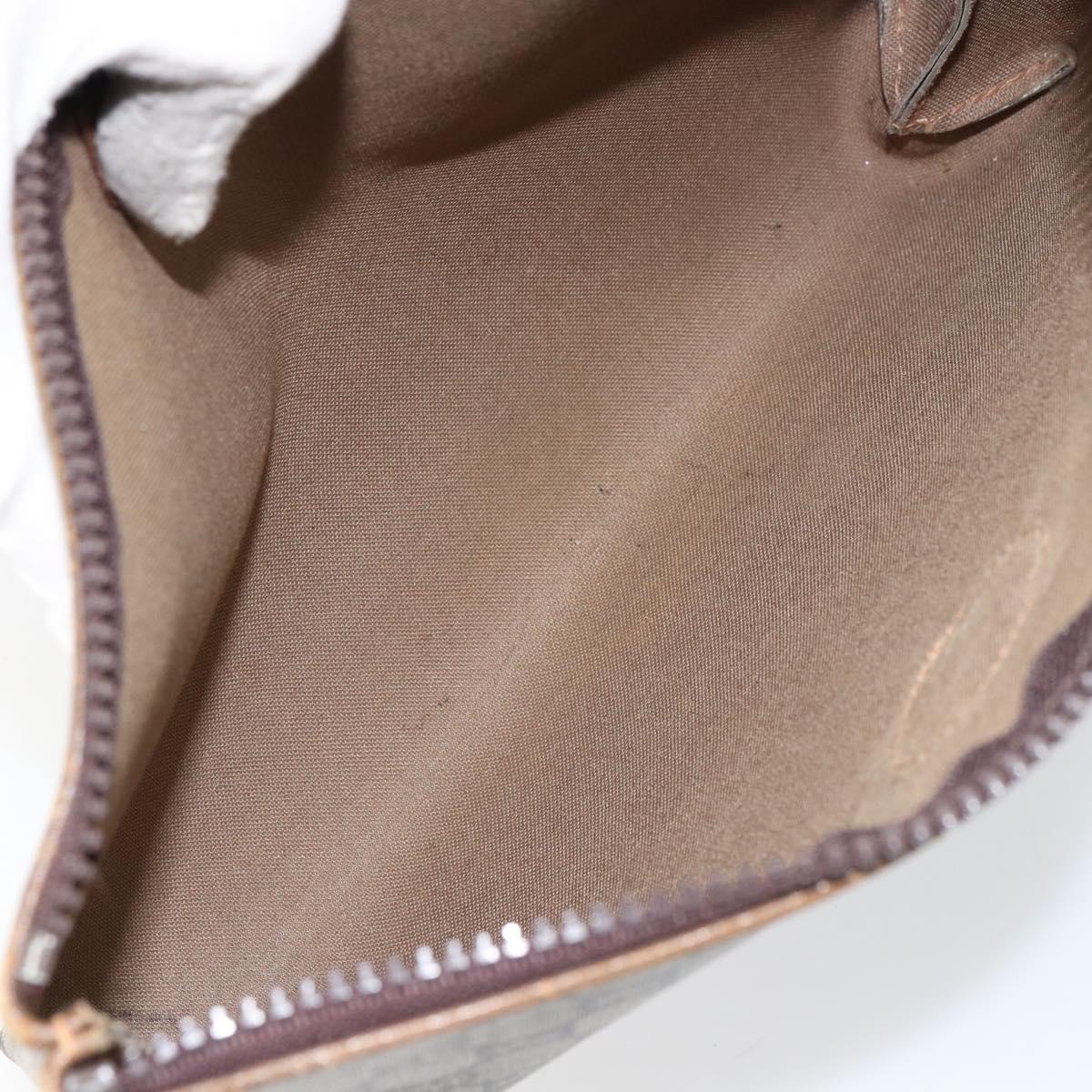 GUCCI GG Plus Supreme Clutch Bag PVC Beige Auth 151524