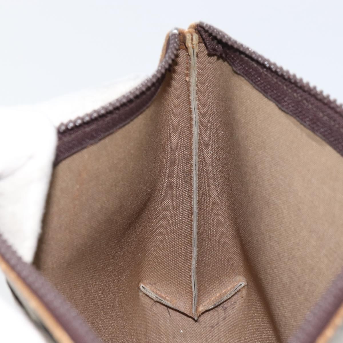 GUCCI GG Plus Supreme Clutch Bag PVC Beige Auth 151524