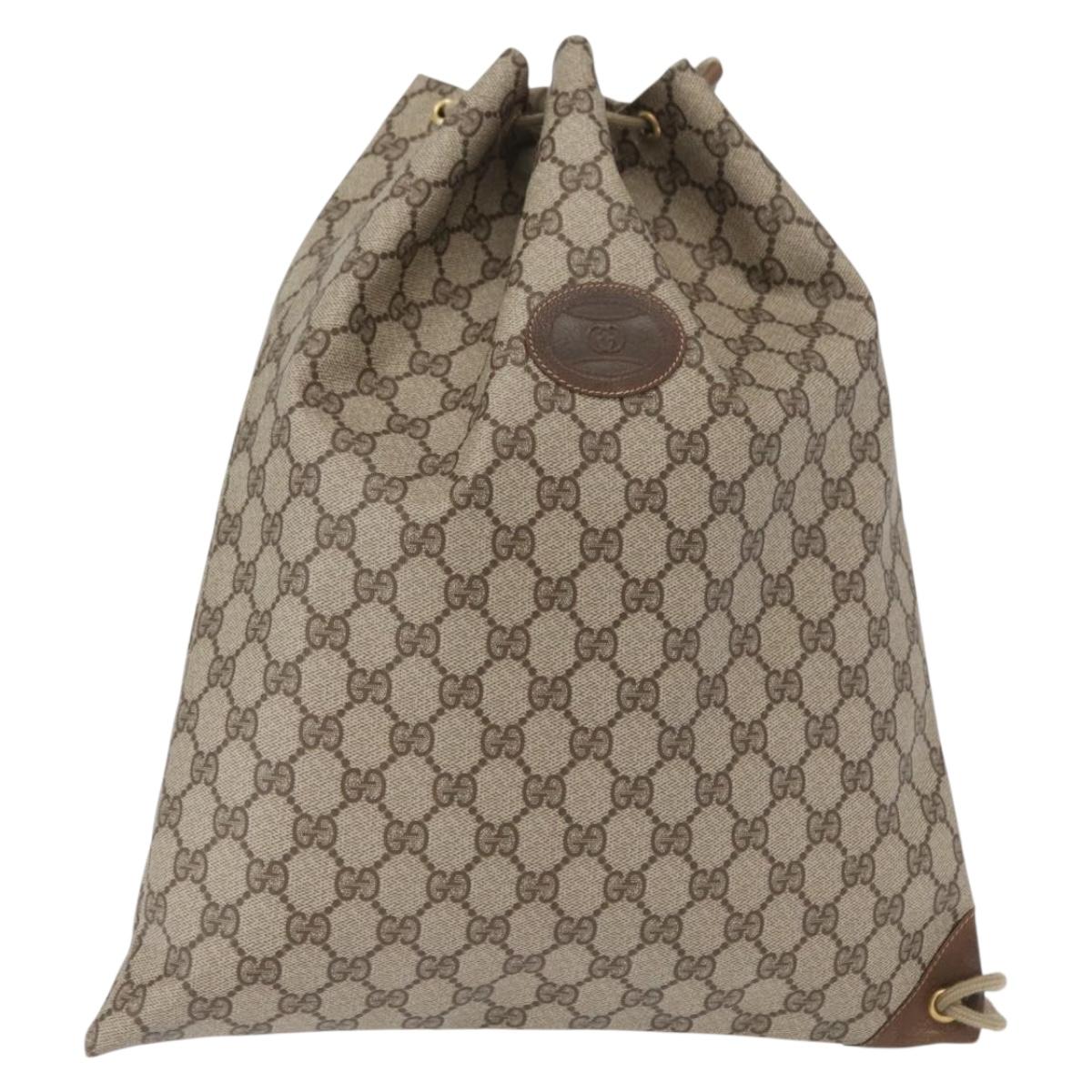 GUCCI GG Supreme Purse Shoulder Bag PVC Beige Gold 97 19 302 Auth 151526