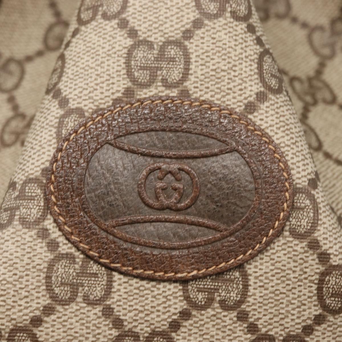 GUCCI GG Supreme Purse Shoulder Bag PVC Beige Gold 97 19 302 Auth 151526