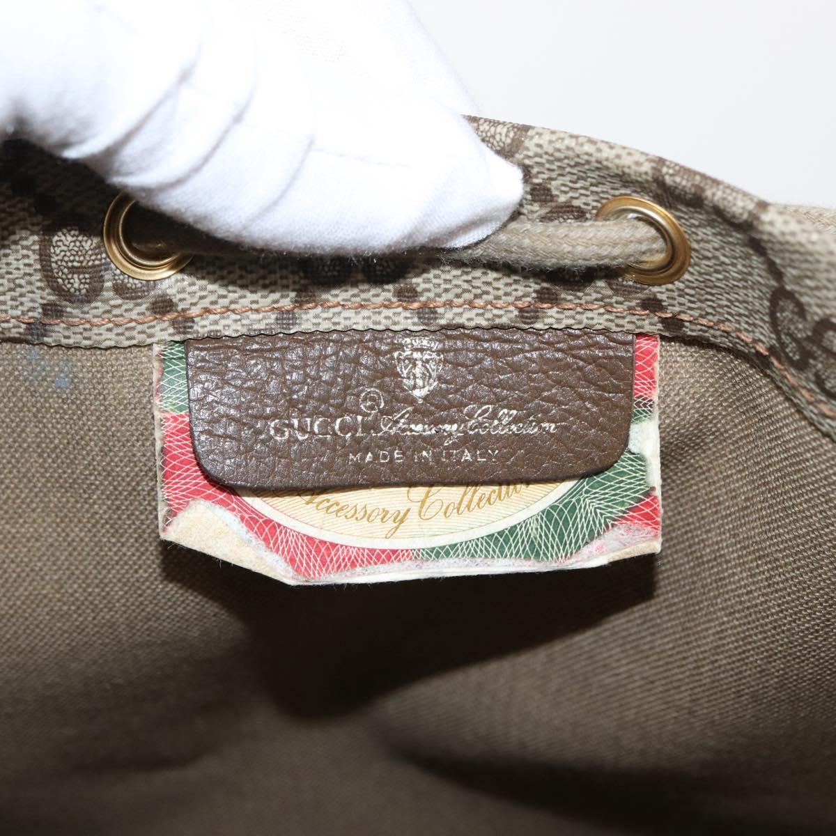 GUCCI GG Supreme Purse Shoulder Bag PVC Beige Gold 97 19 302 Auth 151526