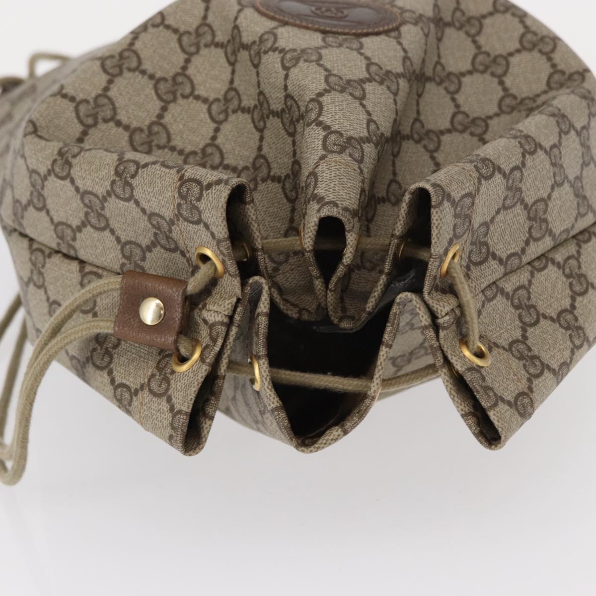 GUCCI GG Supreme Purse Shoulder Bag PVC Beige Gold 97 19 302 Auth 151526