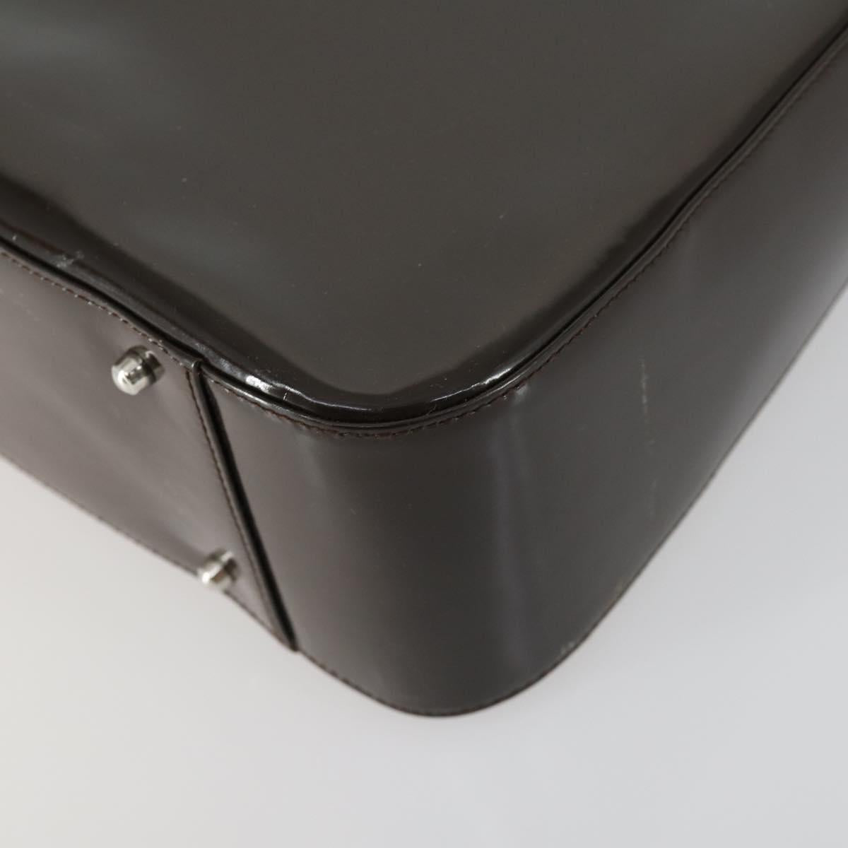 GUCCI Hand Bag Patent leather 2way Brown Silver 000 1013 0504 Auth 151528