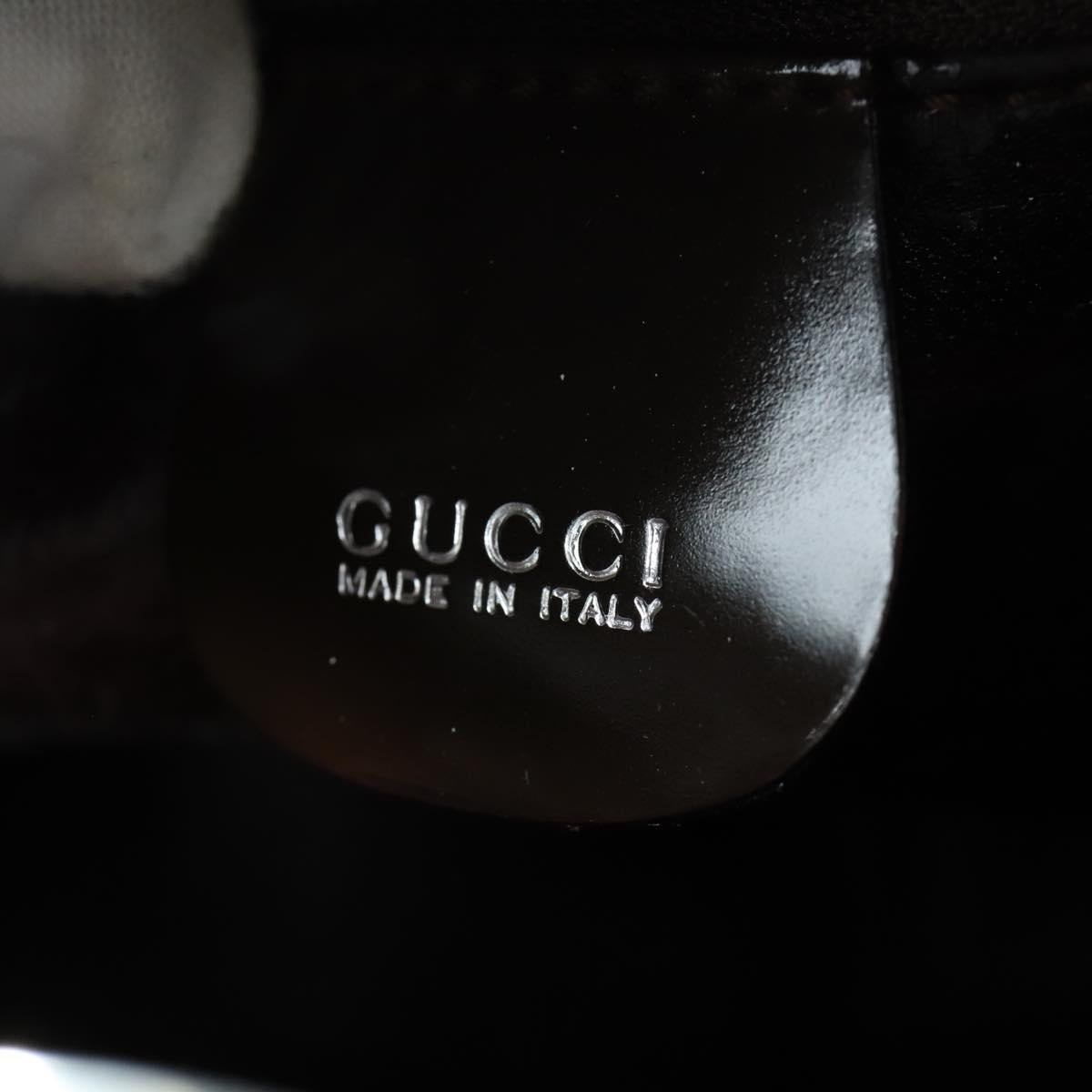 GUCCI Hand Bag Patent leather 2way Brown Silver 000 1013 0504 Auth 151528