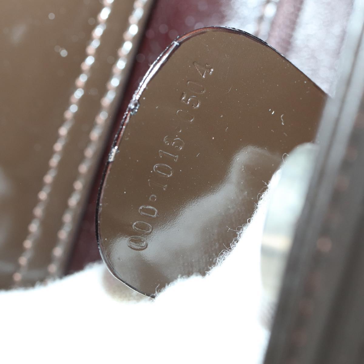 GUCCI Hand Bag Patent leather 2way Brown Silver 000 1013 0504 Auth 151528