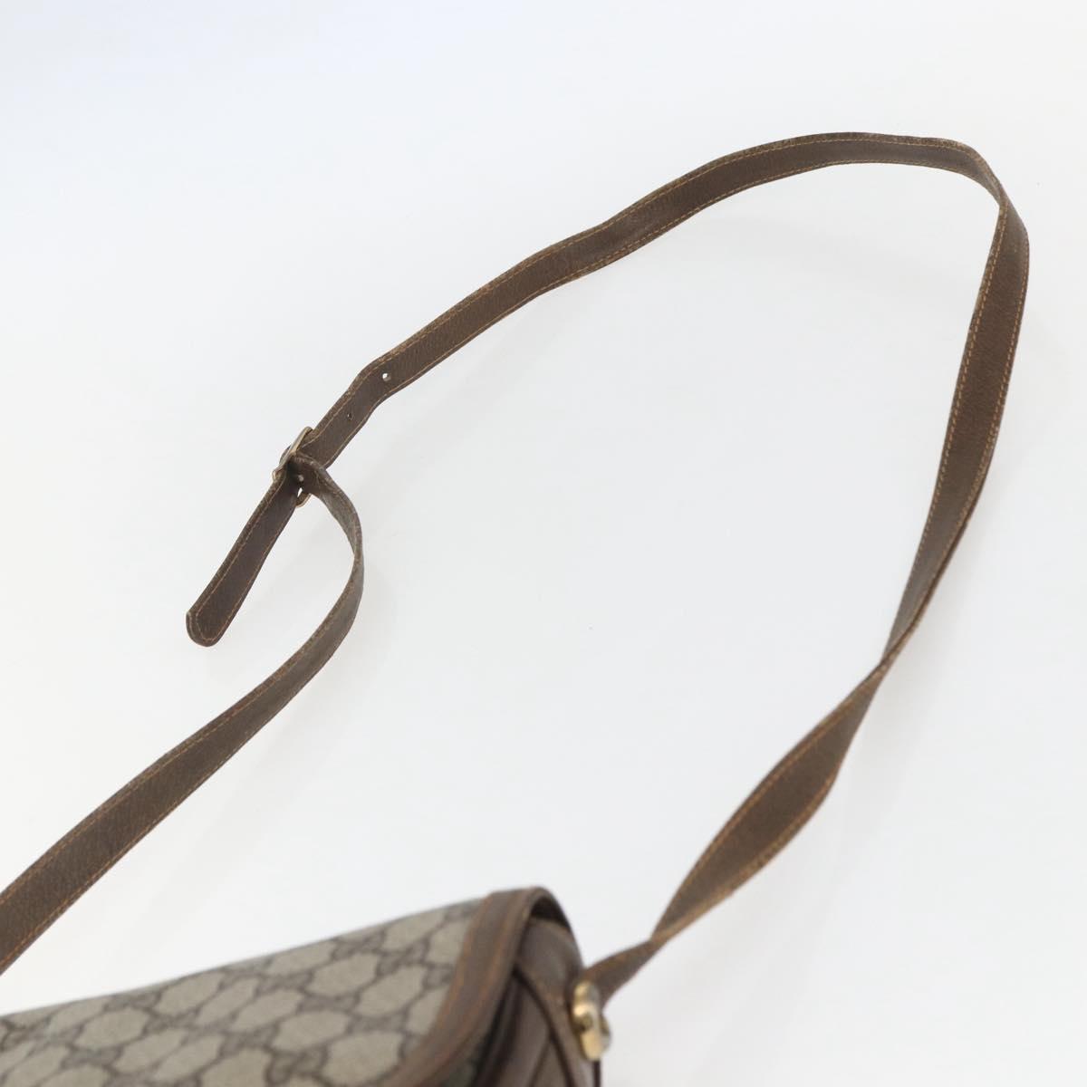 GUCCI GG Supreme Shoulder Bag PVC Beige Gold Auth 151529