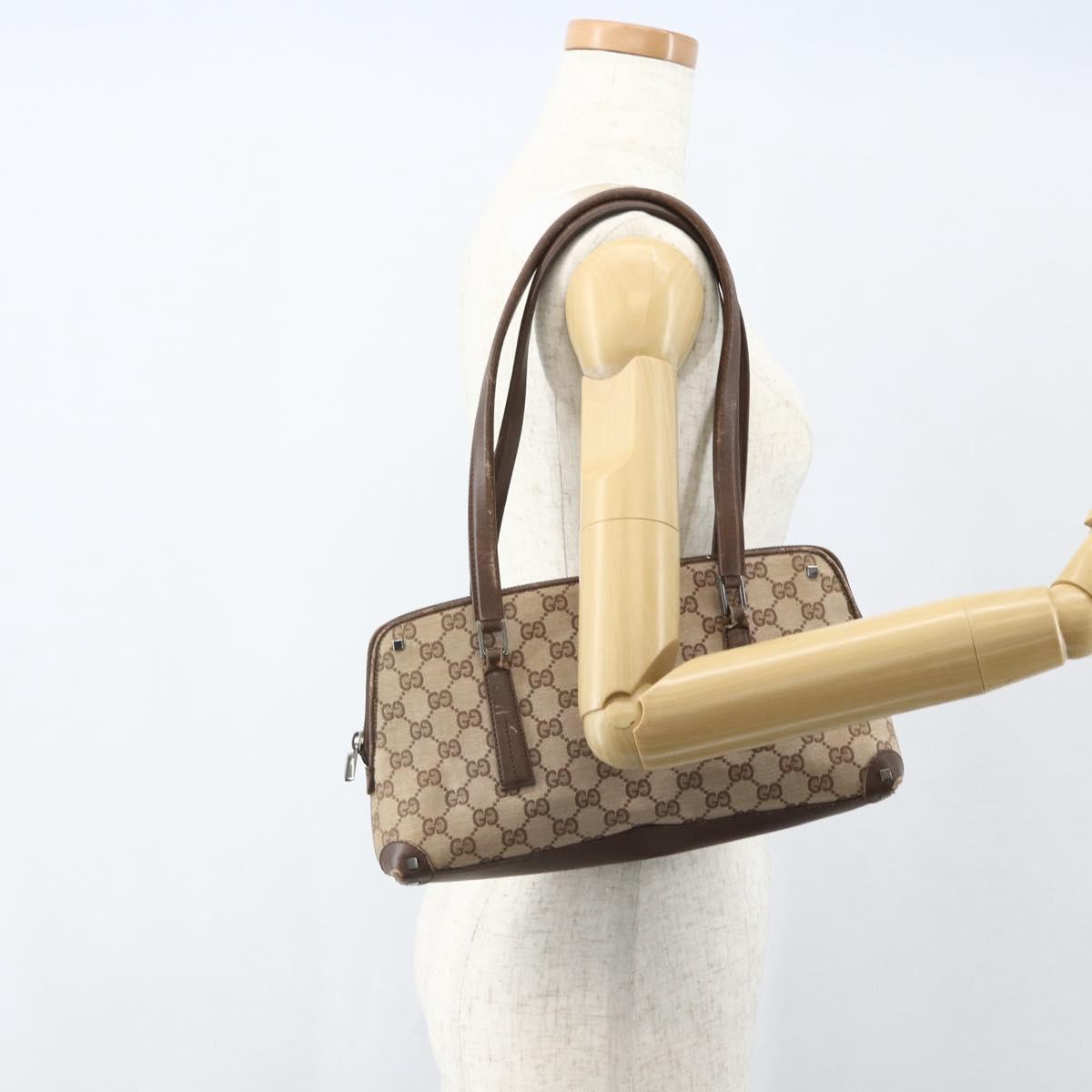 GUCCI GG Canvas Hand Bag Beige 001 4283 Auth 151530