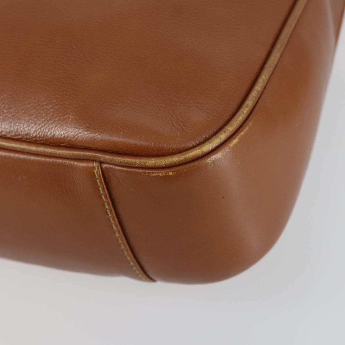GUCCI Bamboo Shoulder Bag Leather 2way Brown Gold 001 2113 1638 Auth 151532