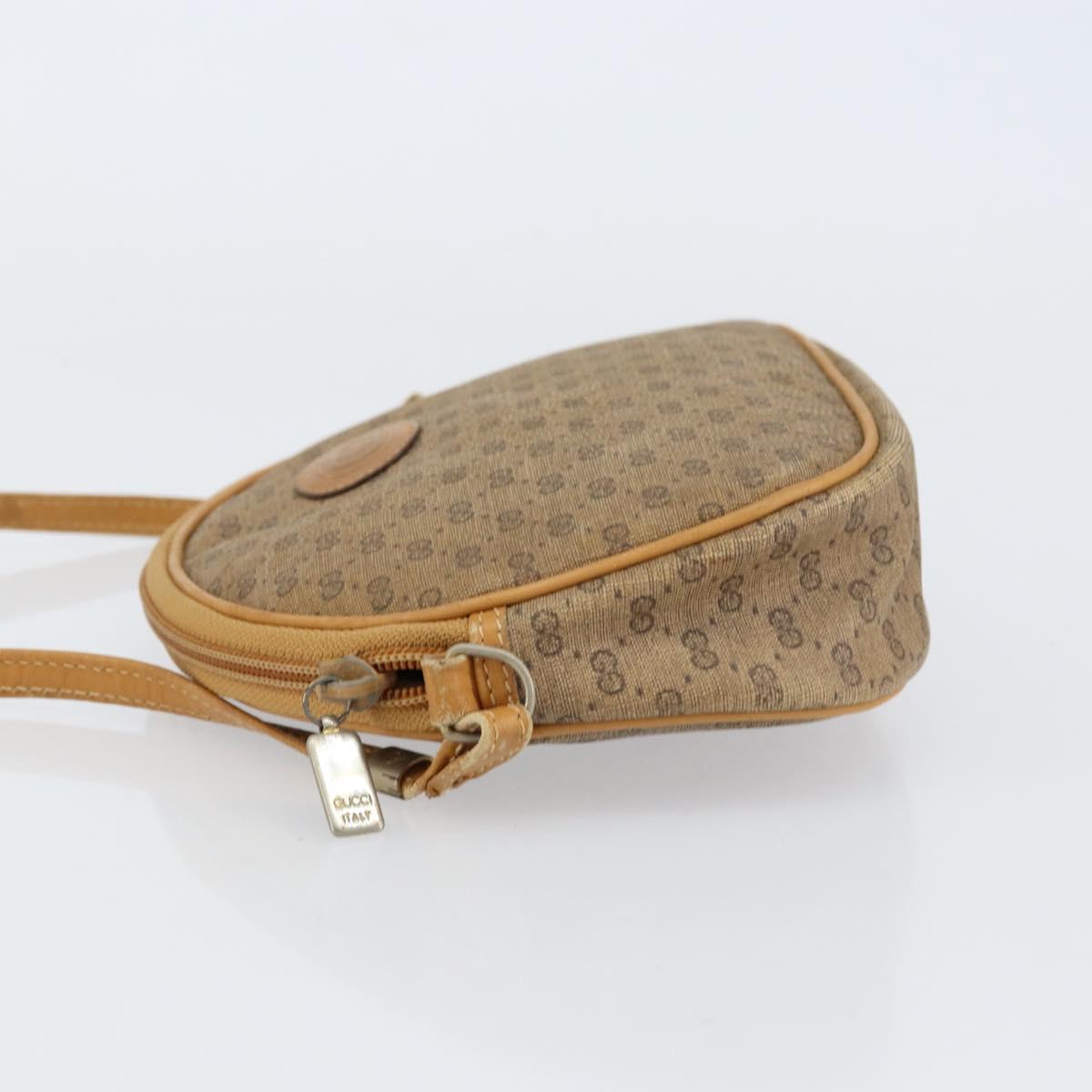 GUCCI Micro GG Supreme Shoulder Bag PVC Beige Gold 007 89 1113 Auth 151541