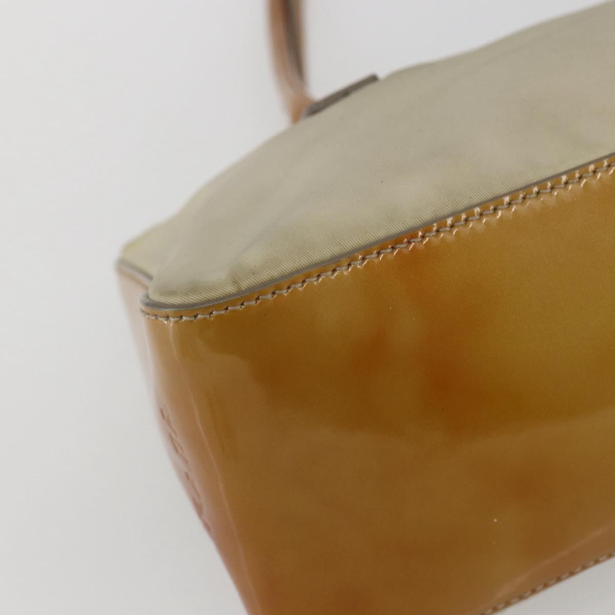 PRADA Hand Bag Nylon Beige Silver Auth 151542