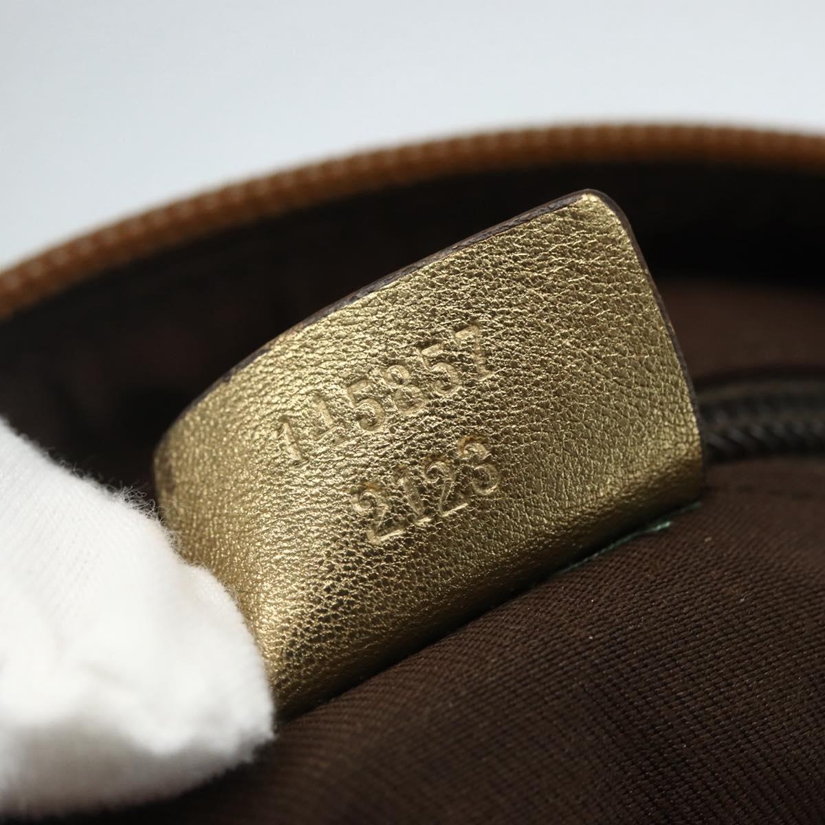 GUCCI GG Canvas Sherry Line Shoulder Bag Beige Gold 145857 Auth 151543