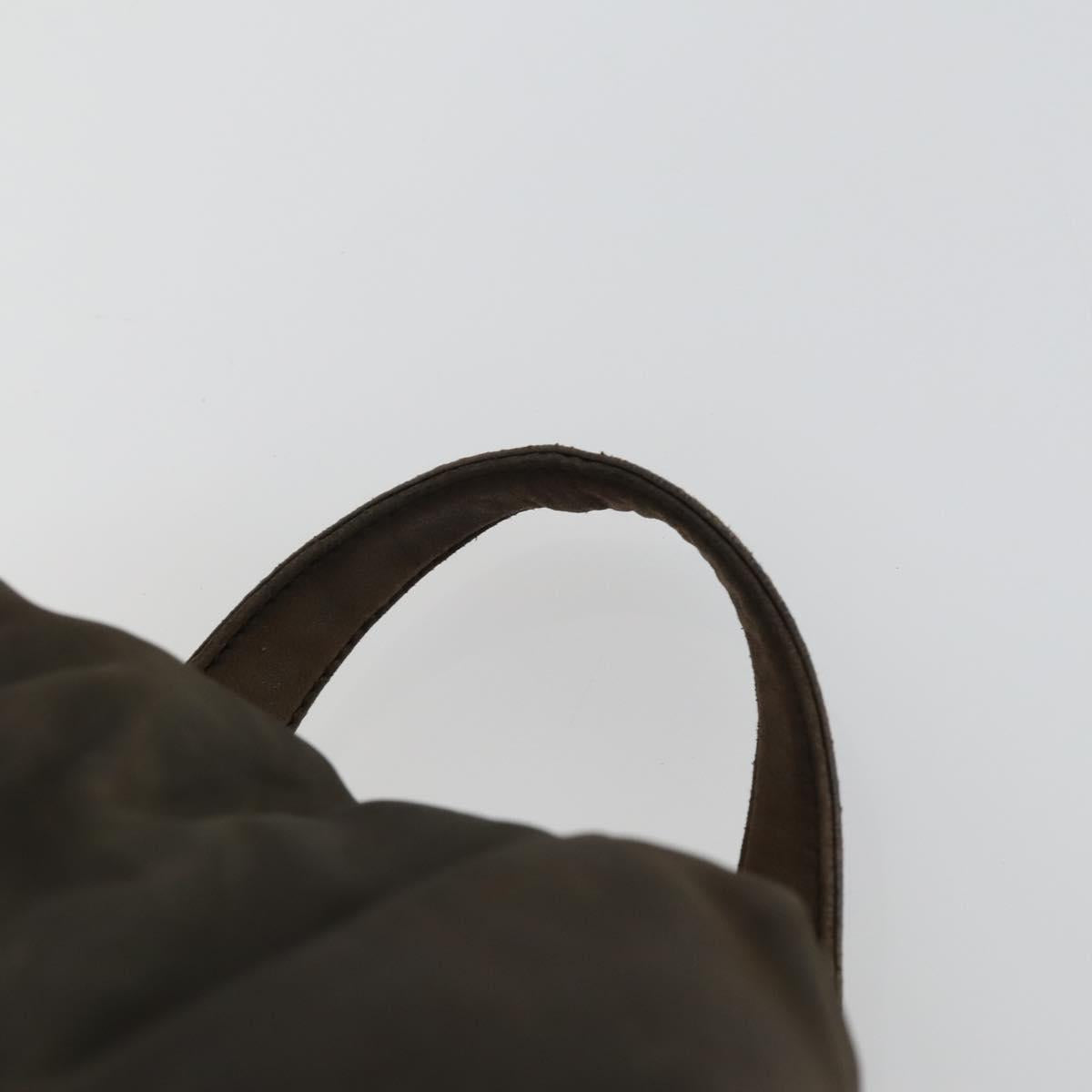 PRADA Backpack Nylon Brown Silver Auth 151544