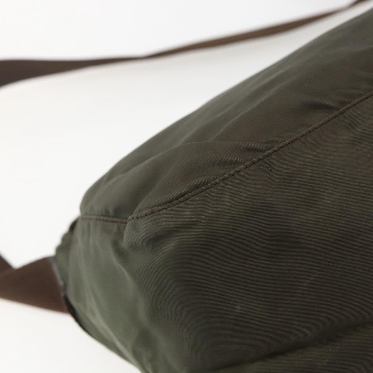 PRADA Shoulder Bag Nylon Green Silver Auth 151545