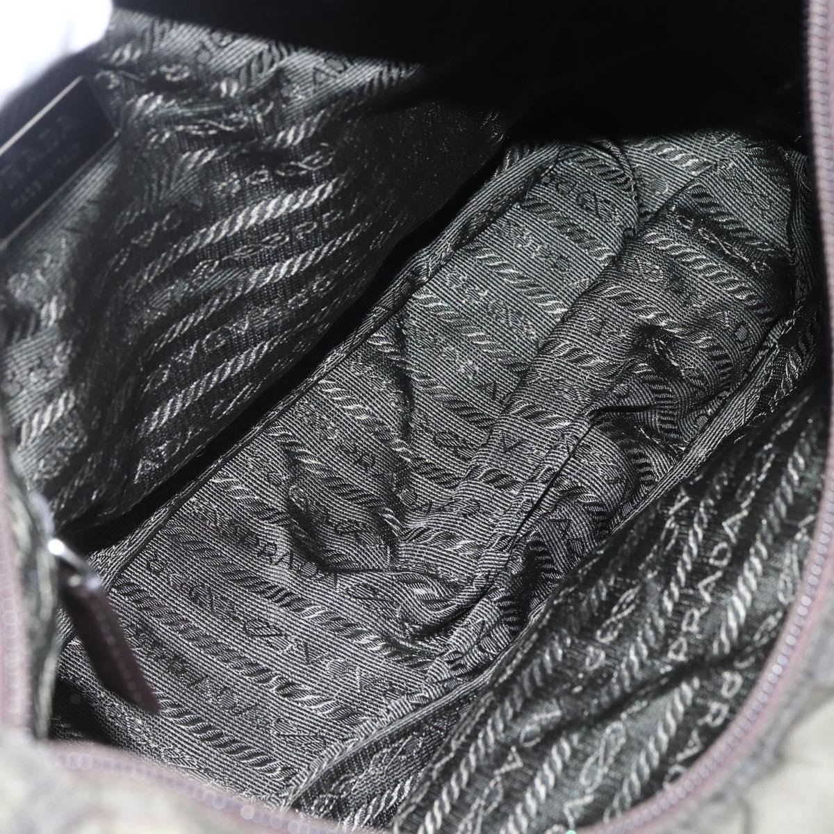 PRADA Shoulder Bag Nylon Green Silver Auth 151545