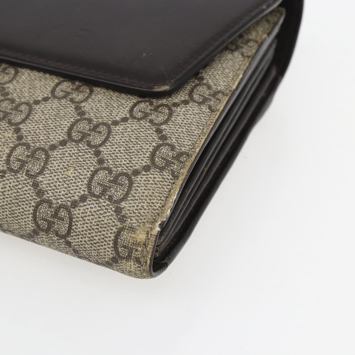 GUCCI GG Supreme Clutch Bag PVC Beige Gold 386852 Auth 151549