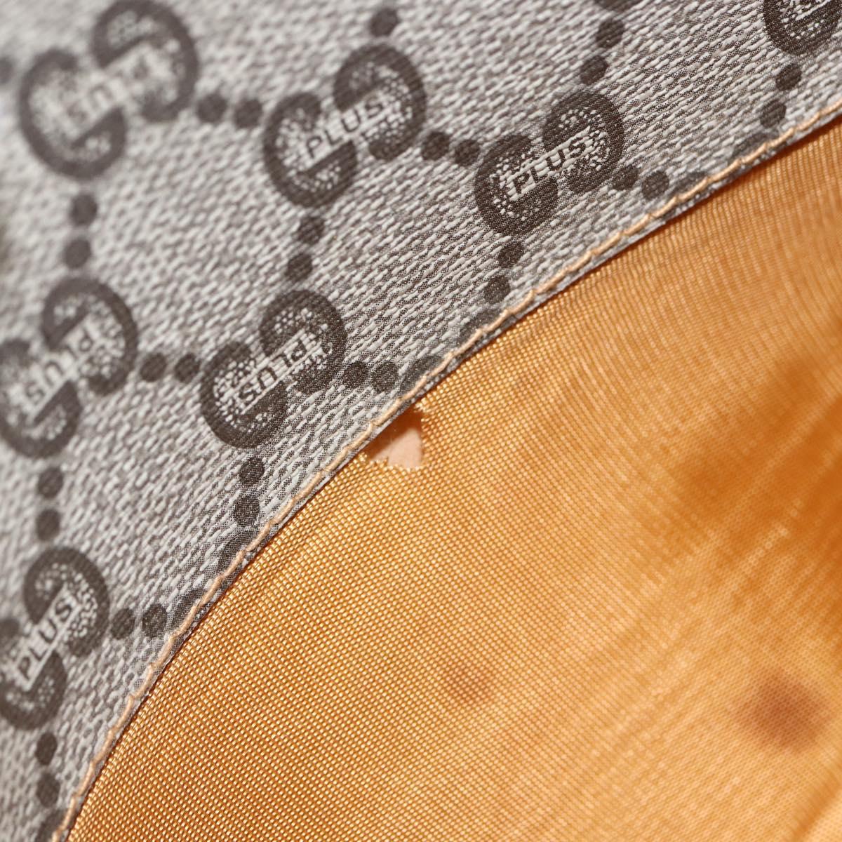 GUCCI GG Plus Supreme Shoulder Bag PVC Leather Beige Gold Auth 151550