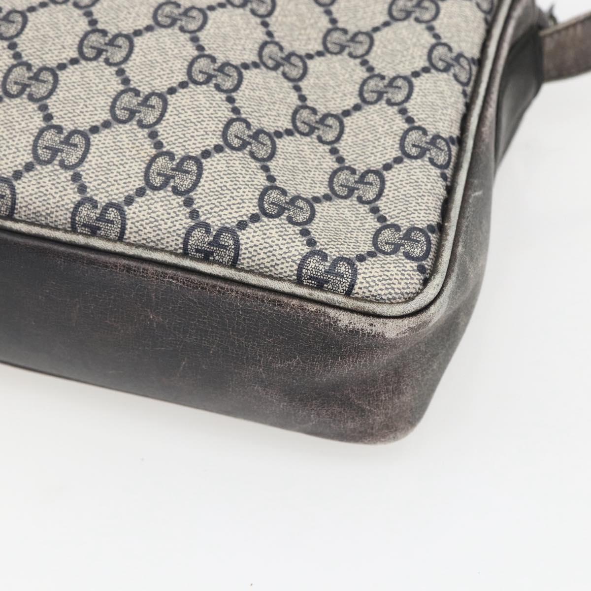 GUCCI GG Supreme Shoulder Bag PVC Navy Auth 151552
