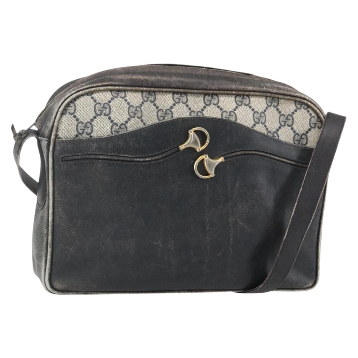 GUCCI GG Supreme Shoulder Bag PVC Navy Auth 151552