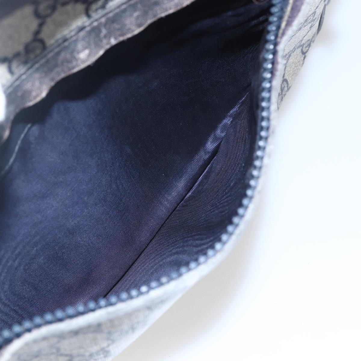 GUCCI GG Supreme Shoulder Bag PVC Navy Auth 151552