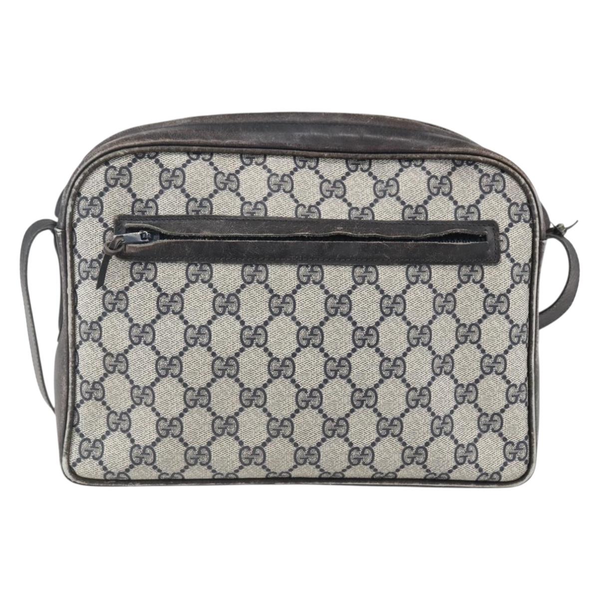 GUCCI GG Supreme Shoulder Bag PVC Navy Auth 151552