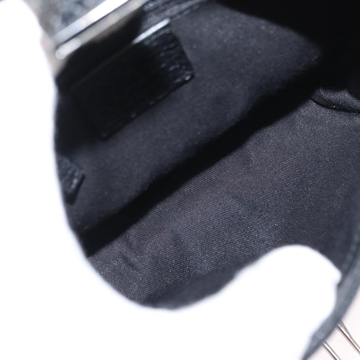 GUCCI GG Canvas Waist Bag Black Silver 131236 Auth 151557