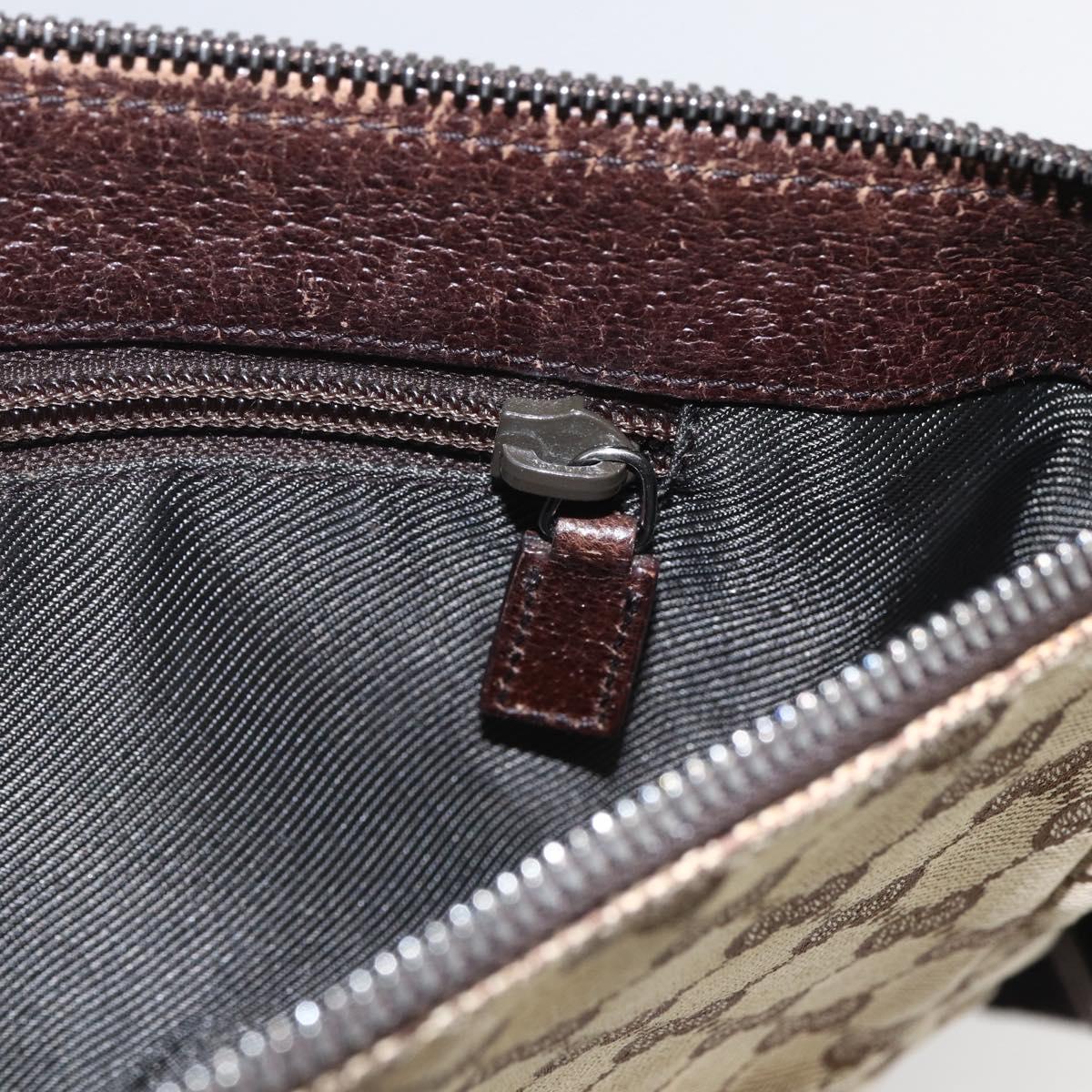 GUCCI GG Canvas Shoulder Bag Beige Silver 110054 Auth 151560