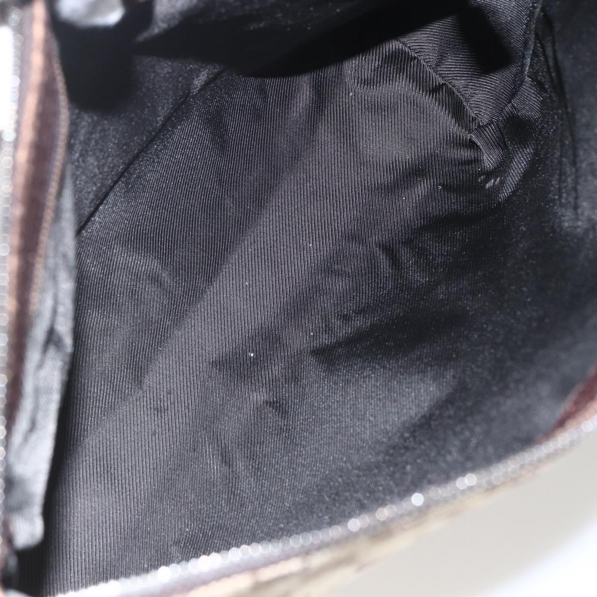 GUCCI GG Canvas Shoulder Bag Beige Silver 110054 Auth 151560