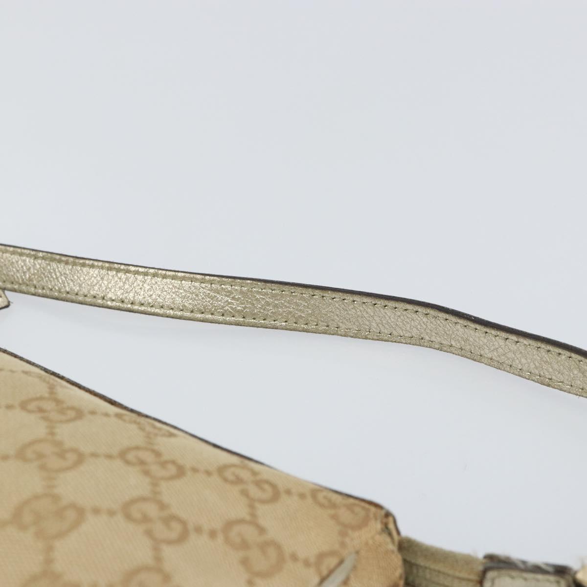 GUCCI GG Canvas Hand Bag Beige Gold 145750 Auth 151563