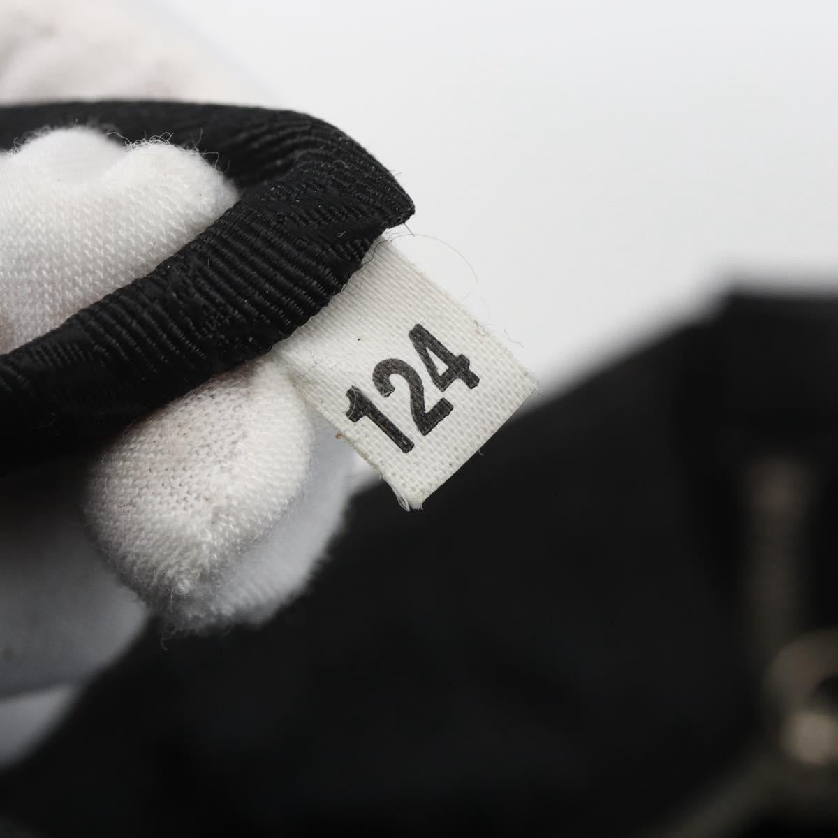 PRADA Tote Bag Nylon Black Silver Auth 151567