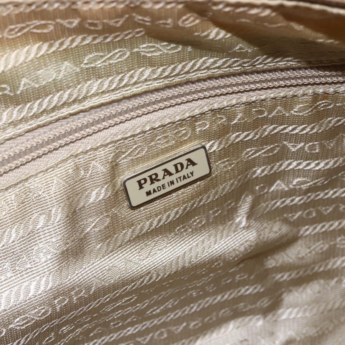 PRADA Shoulder Bag Nylon Yellow Silver Auth 151569