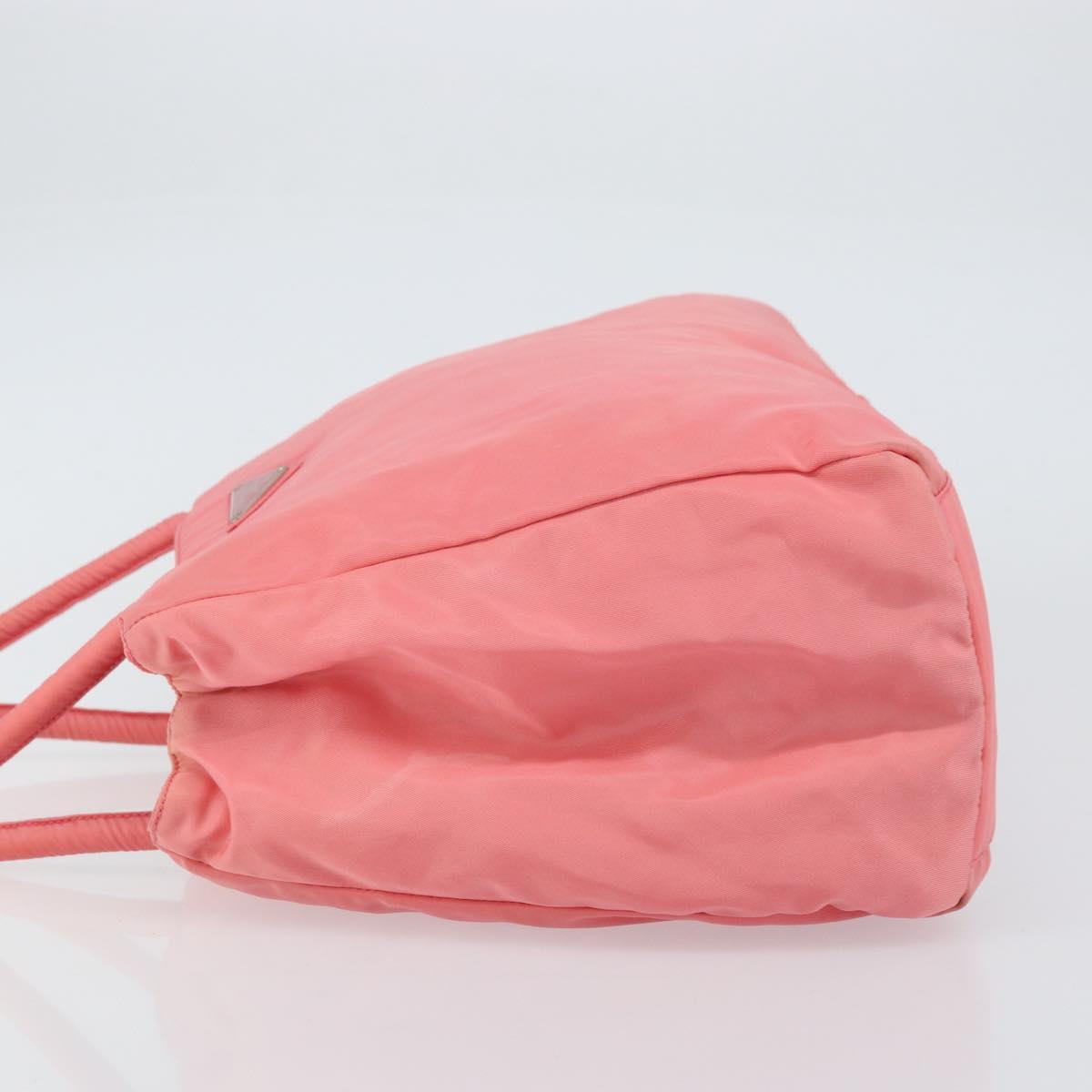PRADA Hand Bag Nylon Pink Silver Auth 151573