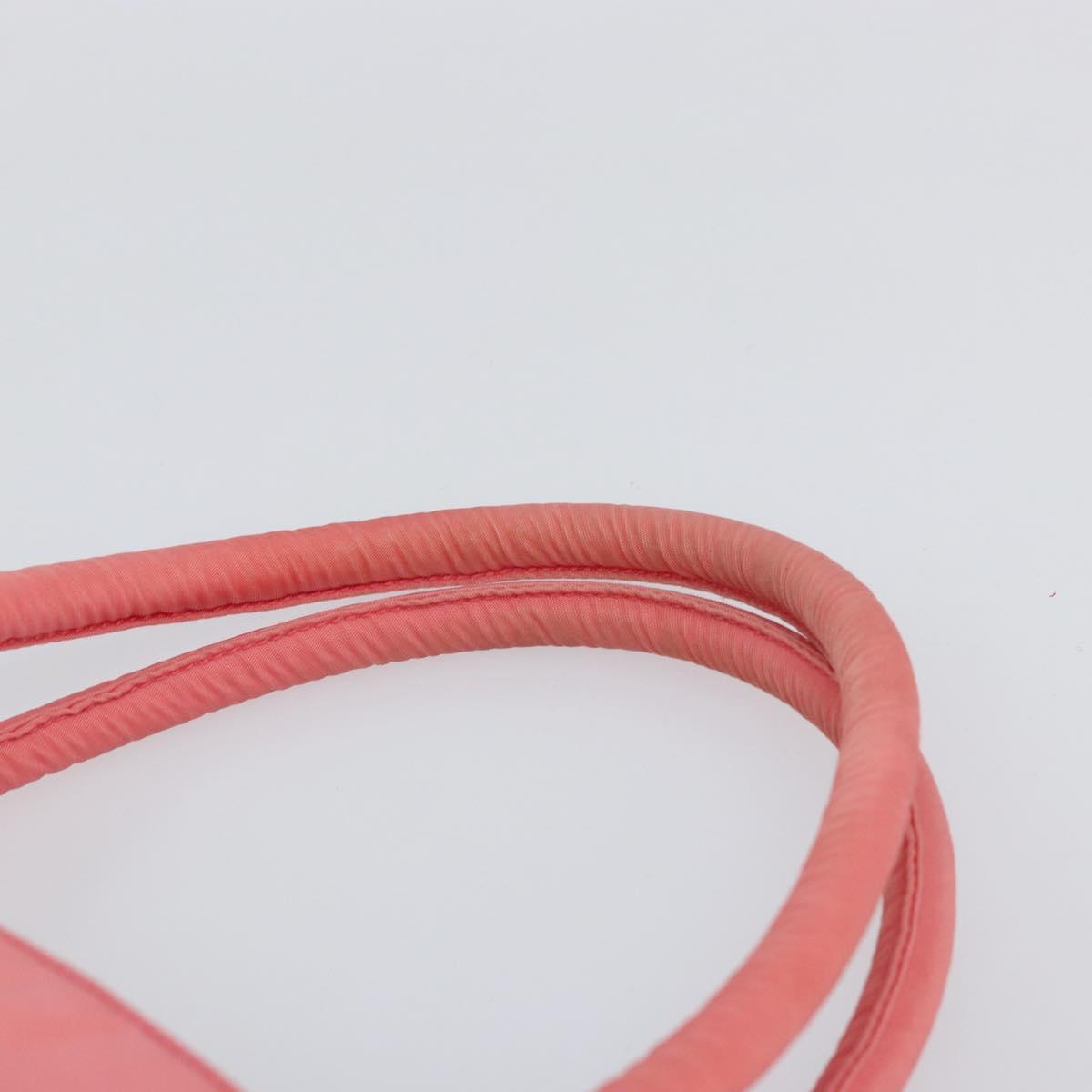 PRADA Hand Bag Nylon Pink Silver Auth 151573