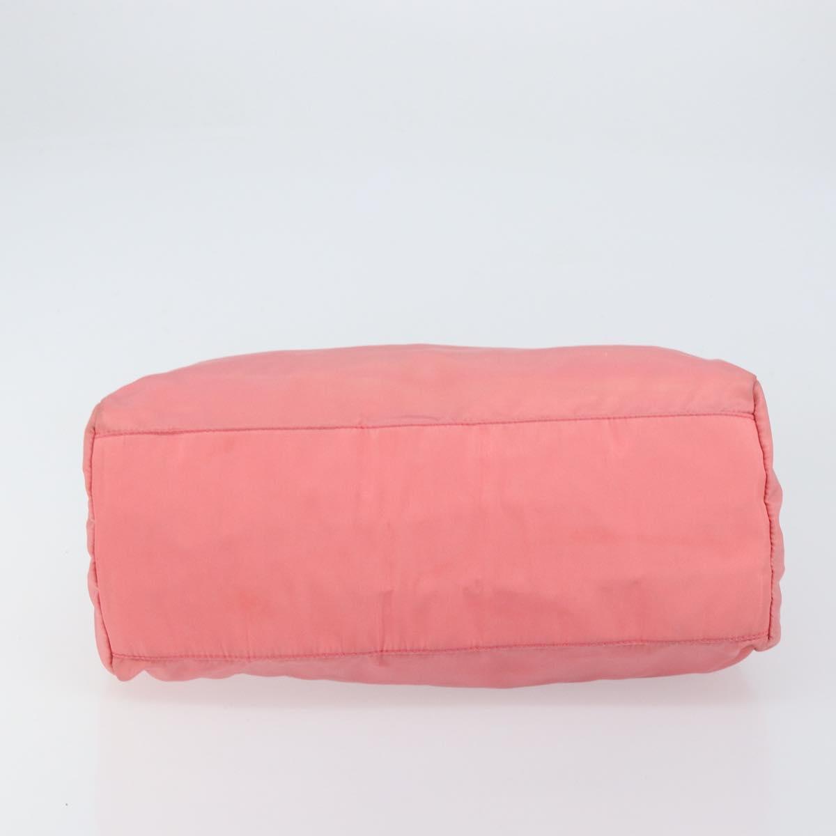 PRADA Hand Bag Nylon Pink Silver Auth 151573