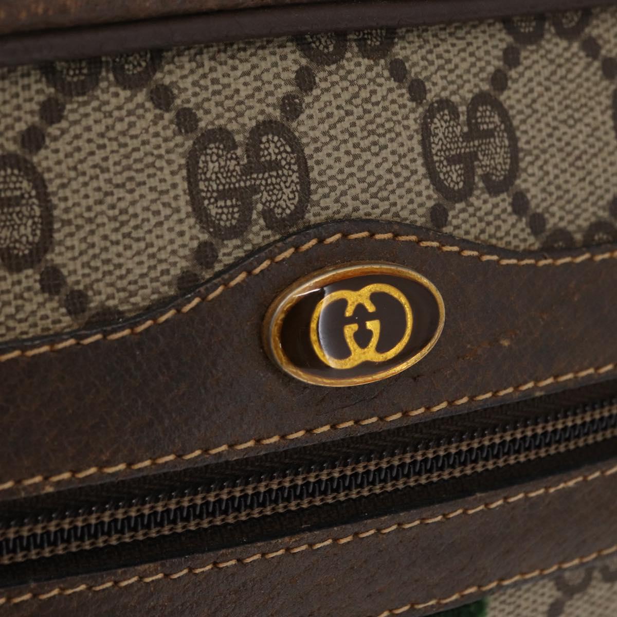 GUCCI GG Supreme Web Sherry Line Bag PVC Beige Gold 32 02 004 Auth 151575